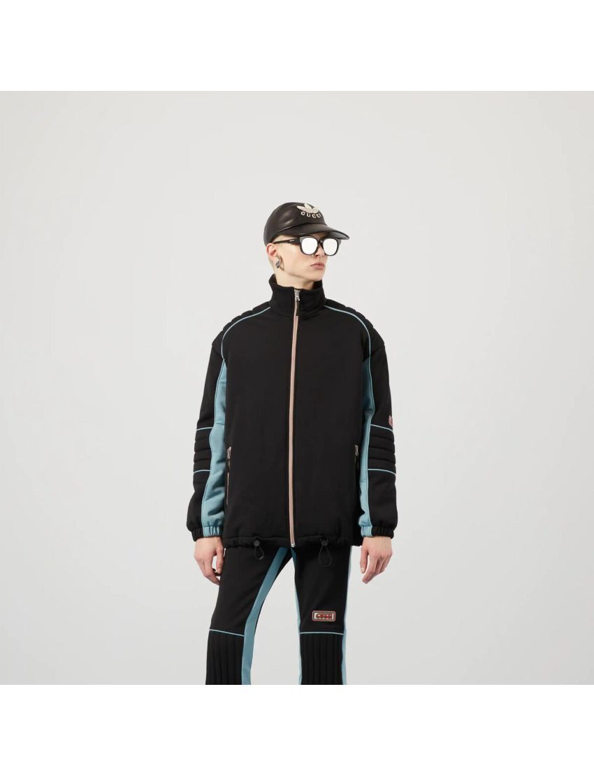 Gucci o1s1wg110125 Technical Nylon Jersey Jacket in Black/Blue Size US S / EU 44-46 / 1 - 4 Thumbnail