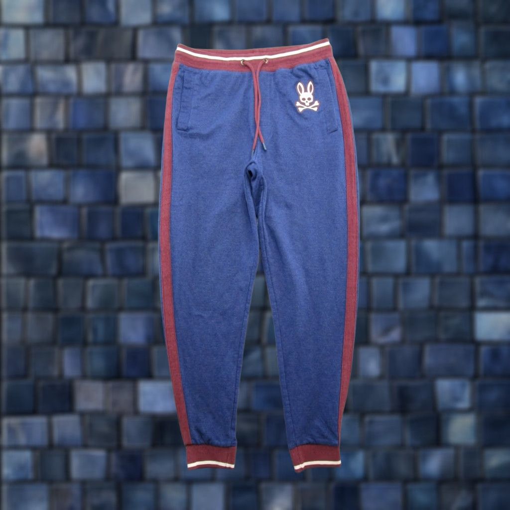 Psycho Bunny Psycho Bunny Sweatpant Jogger Mens Blue Striped Logo Drawstring Cotton Size S Size US 29 - 1 Thumbnail