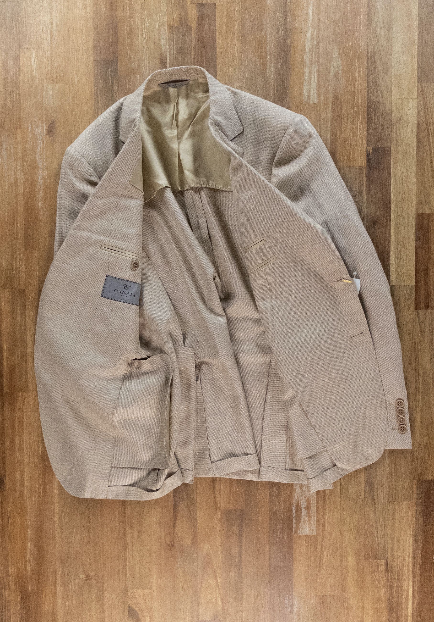 Canali CANALI beige wool silk linen blazer jacket Size 38 US / 48 Size 38R - 9 Thumbnail