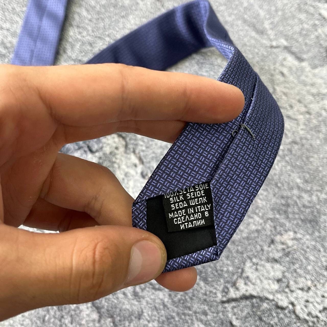Hugo Boss HUGO BOSS Men's Silk Tie Blue And Ivory Striped Pattern Size 30 - 6 Thumbnail
