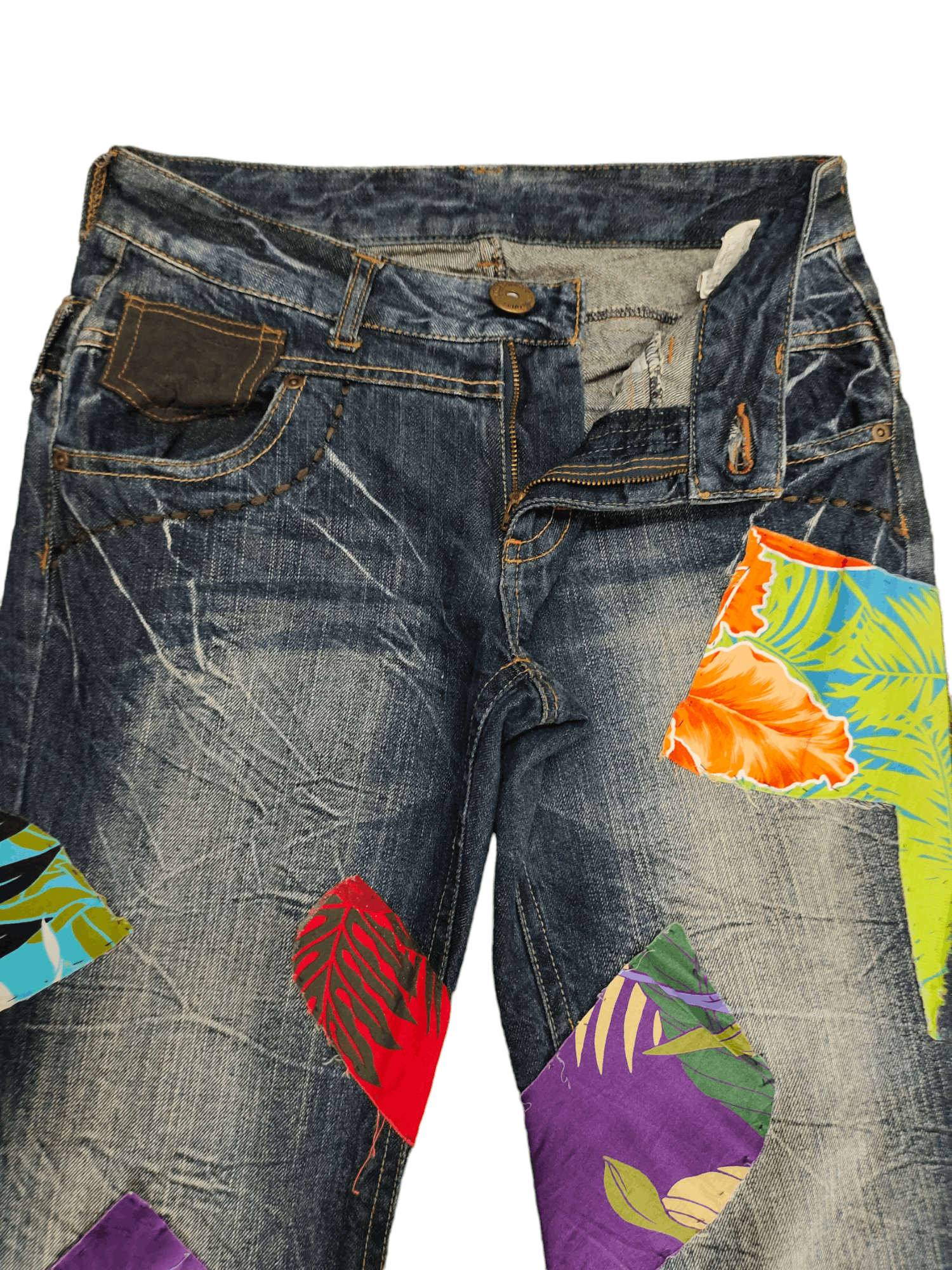 If Six Was Nine Flare Jeans Japan Patchwork Faded Boot Cut Y2k Lgb Size US 29 - 10 Thumbnail