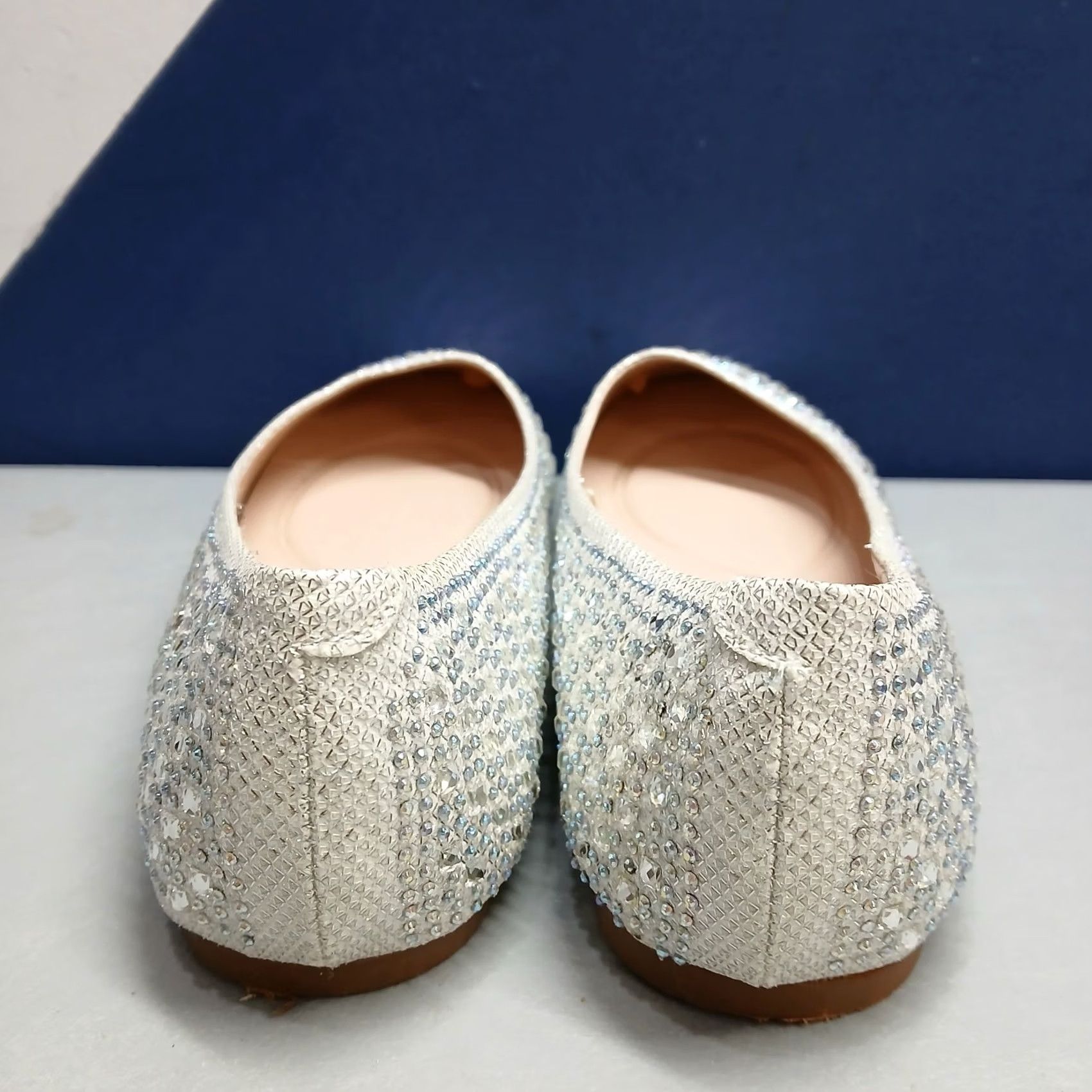 Vintage De Blossom Womens Size 9 White Silver Rhinestone Baba Ballet Flats Shoes Flat Slip On Shoes Size US 9 / IT 39 - 5 Thumbnail