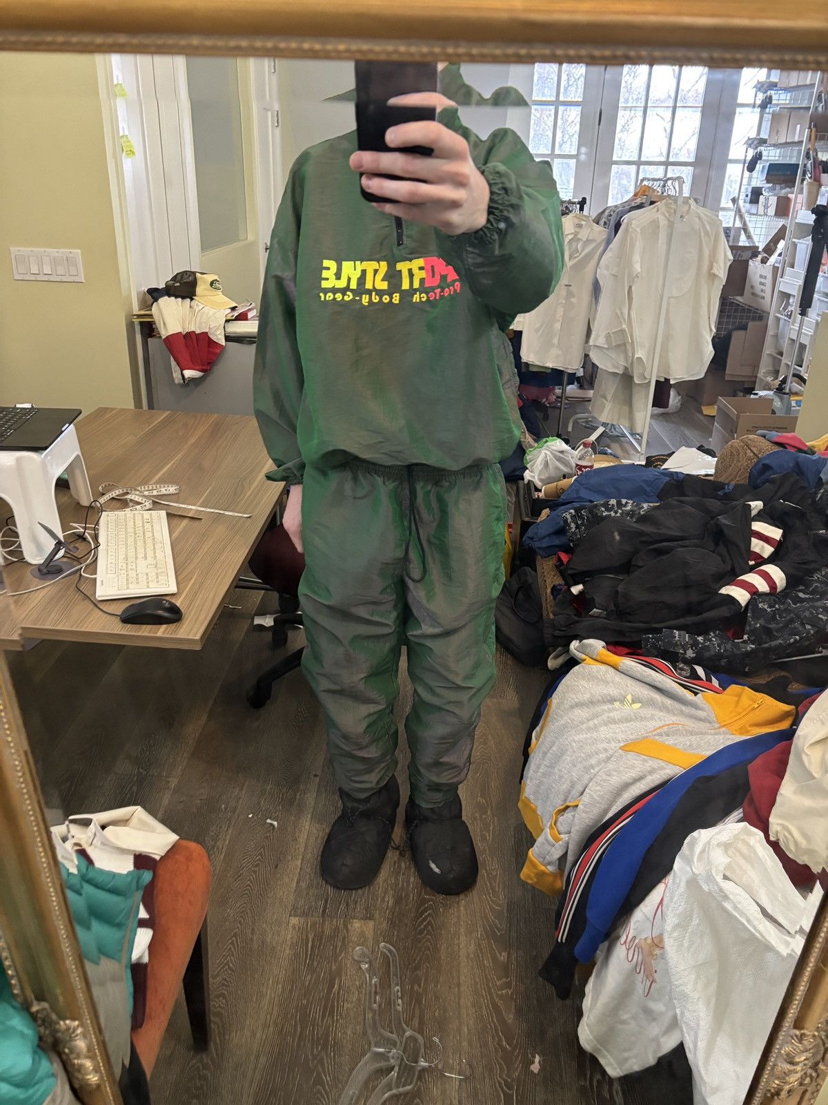 Vintage Vintage Surf Style Tracksuit 1980s Two Piece Jacket & Pants Size US L / EU 52-54 / 3 - 4 Thumbnail