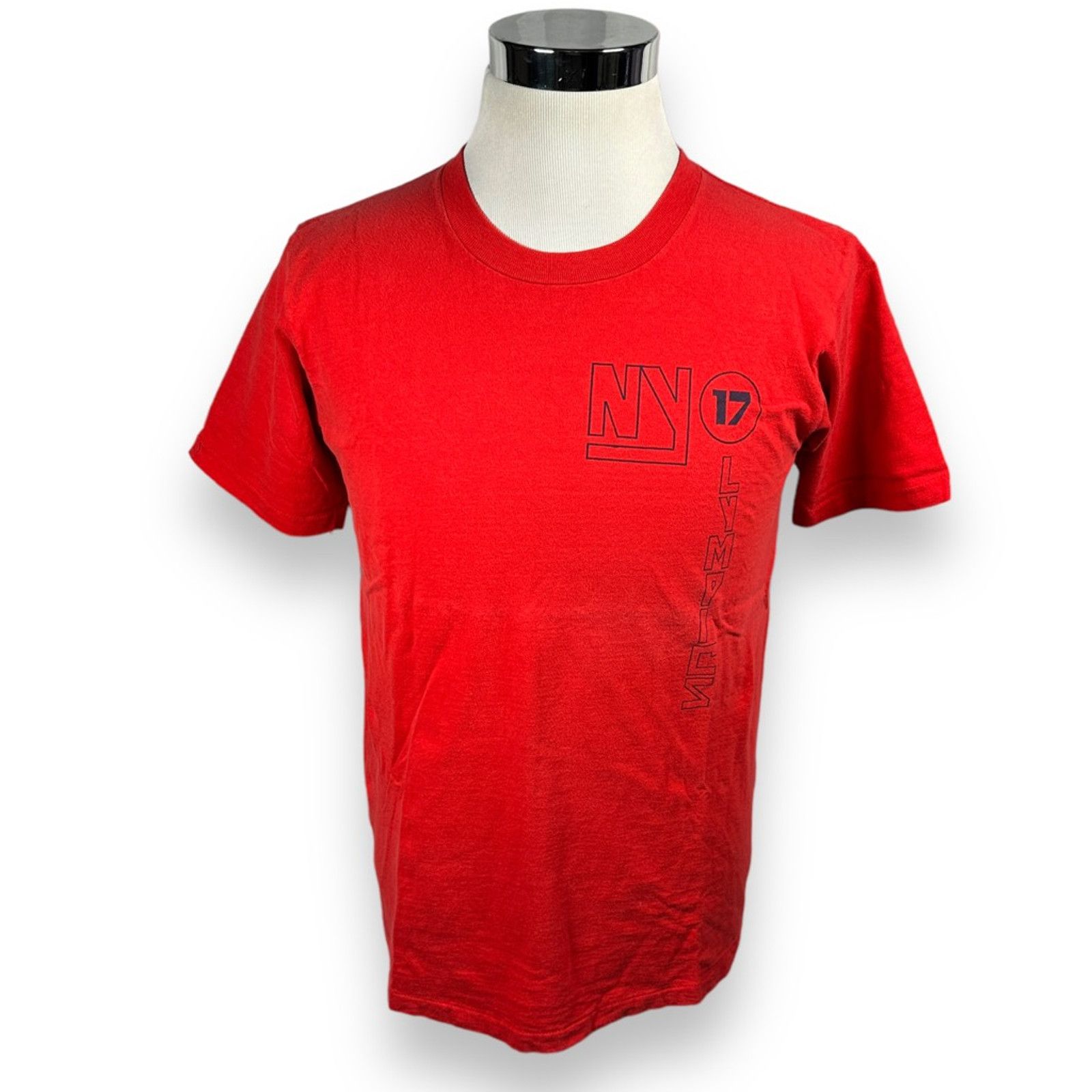 The Unbranded Brand Olympics NY Oneita Graphic T-Shirt Vintage Red USA L Size US L / EU 52-54 / 3 - 1 Thumbnail