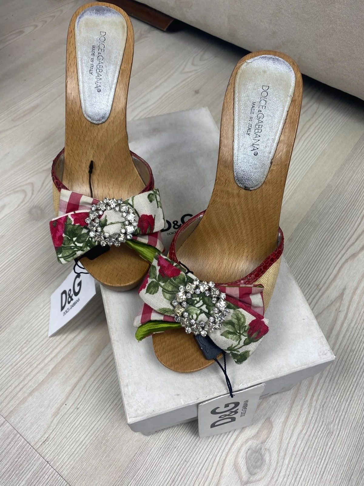 Dolce & Gabbana Dolce & Gabbana D&G Women’s Heels Size 38 EU Wood Sole. Size US 7 / IT 37 - 1 Thumbnail