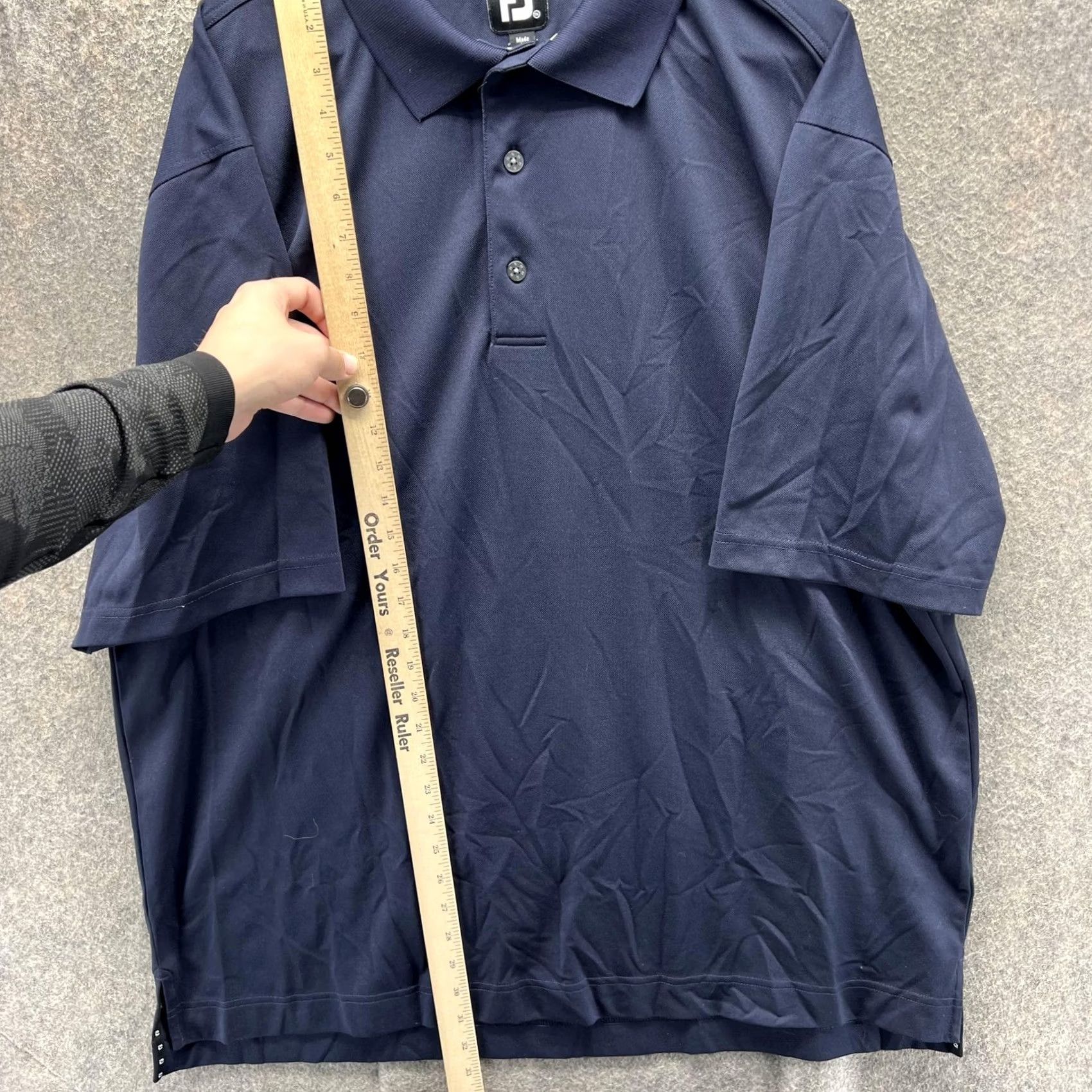 Footjoy FootJoy Polo Shirt Mens 2XL Navy Golf Performance Polyester Short Sleeve Solid Shirt Mens 2XL Navy Polo FootJoy Golf Polo Shirt Size US XXL / EU 58 / 5 - 3 Thumbnail