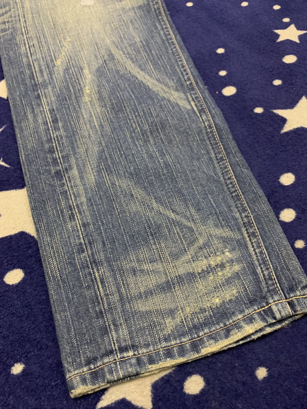 Edwin Vtg EDWIN Blue Trip 503 Distressed Painted Jeans Size US 32 / EU 48 - 12 Thumbnail