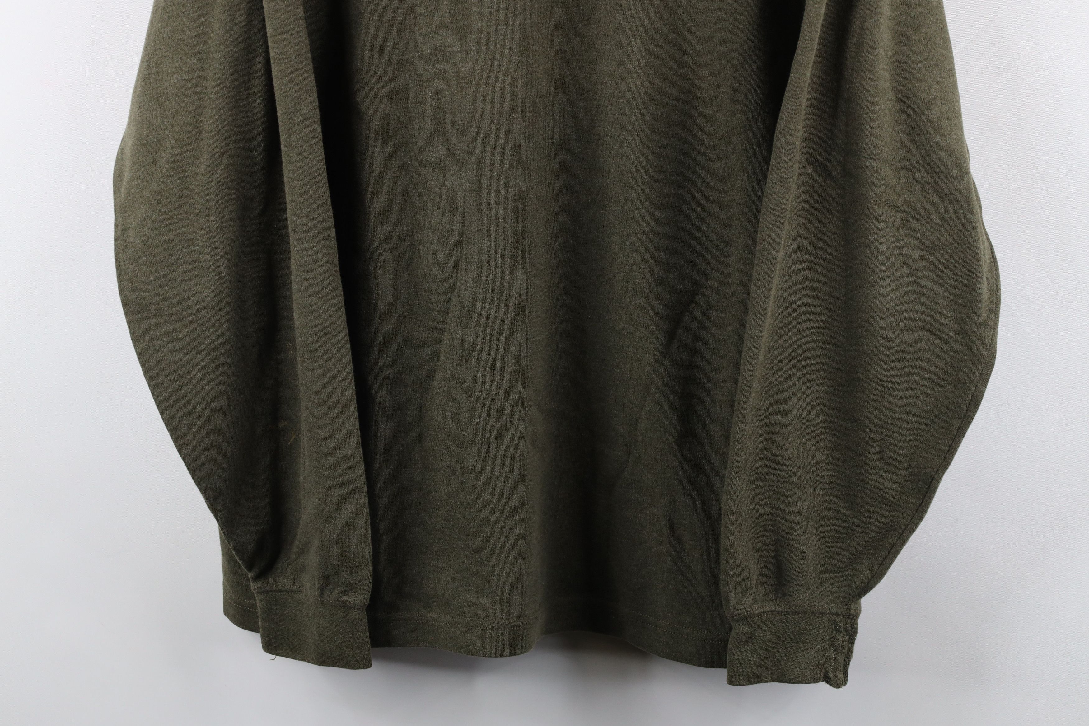 Lands' End × Vintage Vintage 90s Lands End Blank Mock Neck T-Shirt Green USA Size US L / EU 52-54 / 3 - 3 Thumbnail