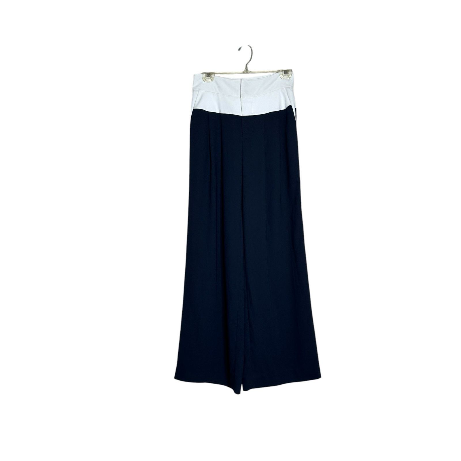 Joie JOIE white navy wide leg high rise pleated pants size 4 Size 27" / US 4 / IT 40 - 8 Thumbnail