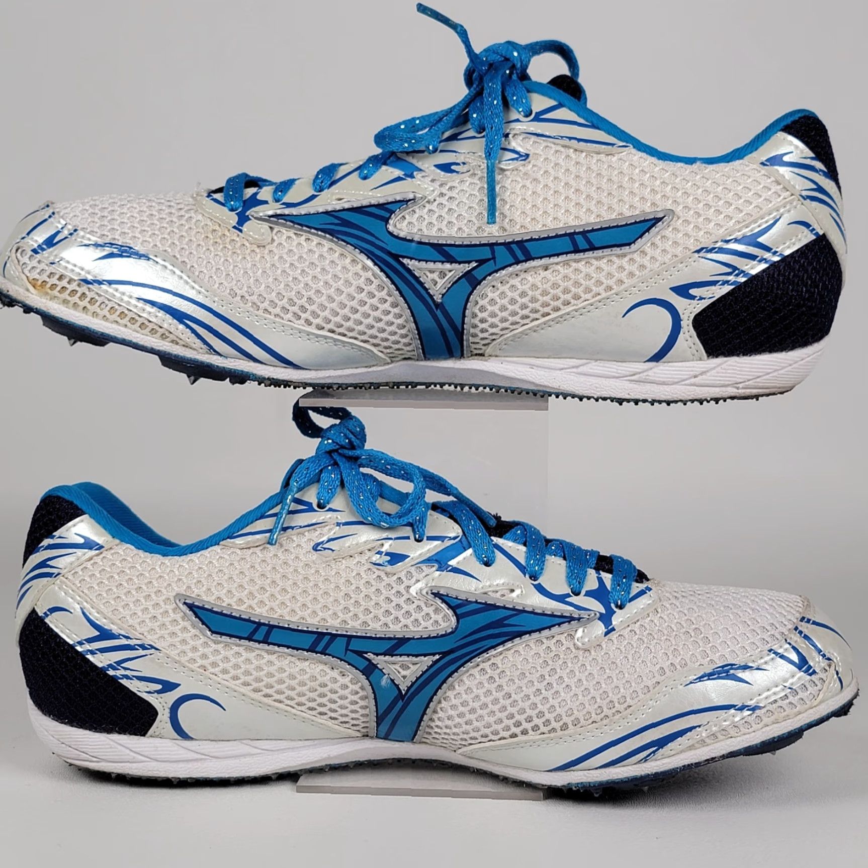 Mizuno Mizuno Women’s Track Shoes Multicolor Lace Spikes Blue White Neon Sneakers US 10 EU 41 Womens Track & Field Shoes Size US 8 / IT 38 - 4 Thumbnail