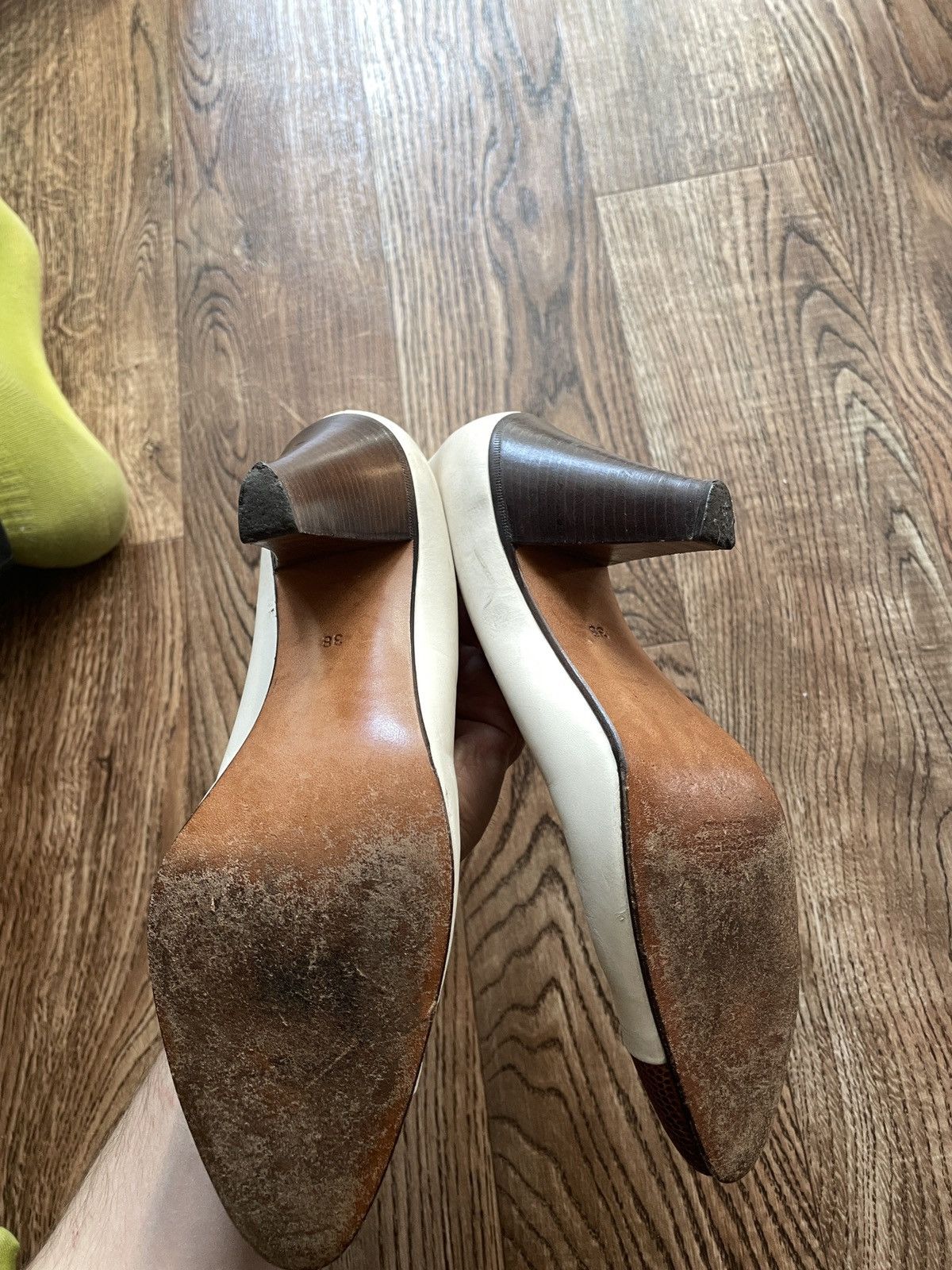 Jil Sander × Vintage Women's JIL SANDER Mule Heel's white Leather Shoes Size 39 Size US 8 / IT 38 - 6 Thumbnail
