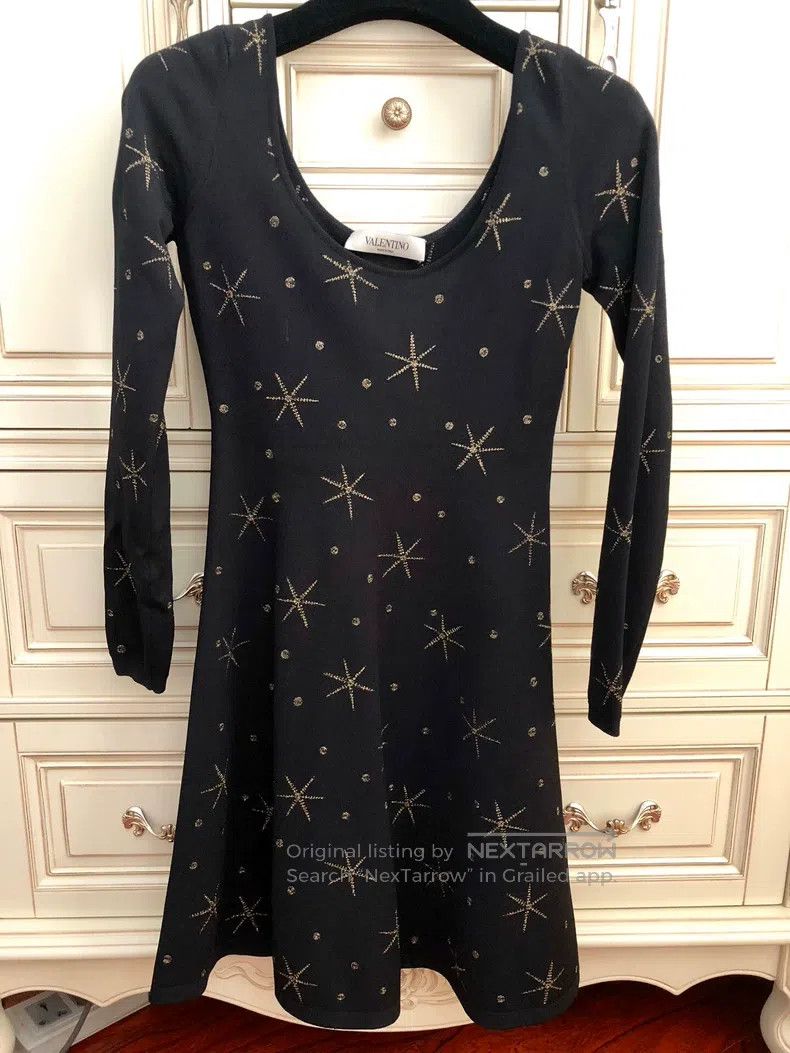 Valentino Embroidered star slim dress