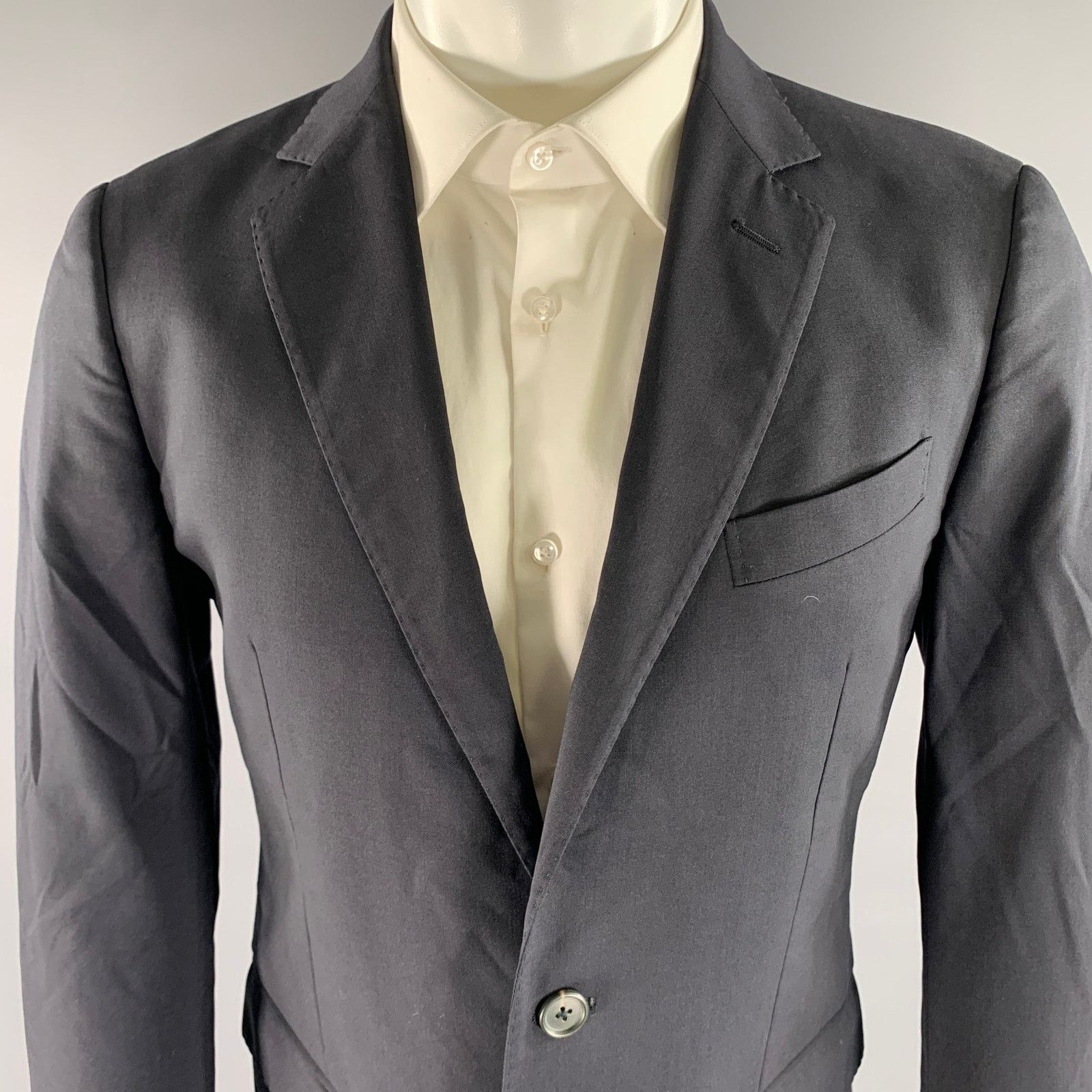 Lanvin LANVIN Size 38 Navy Wool Notch Lapel Sport Coat Size 38R - 2 Thumbnail