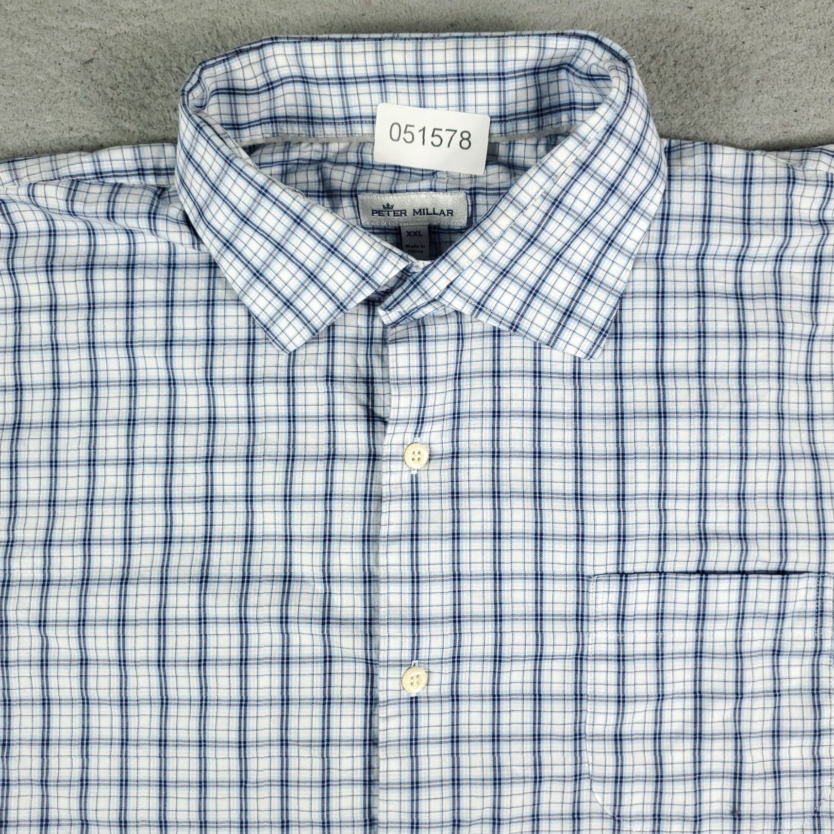 Peter Millar VINTAGE Peter Millar Shirt Mens Size 2XL Blue Plaid Button-Up Short Sleeve Cotton Casual, Business, Formal, Preppy Mens Size US XXL / EU 58 / 5 - 2 Thumbnail