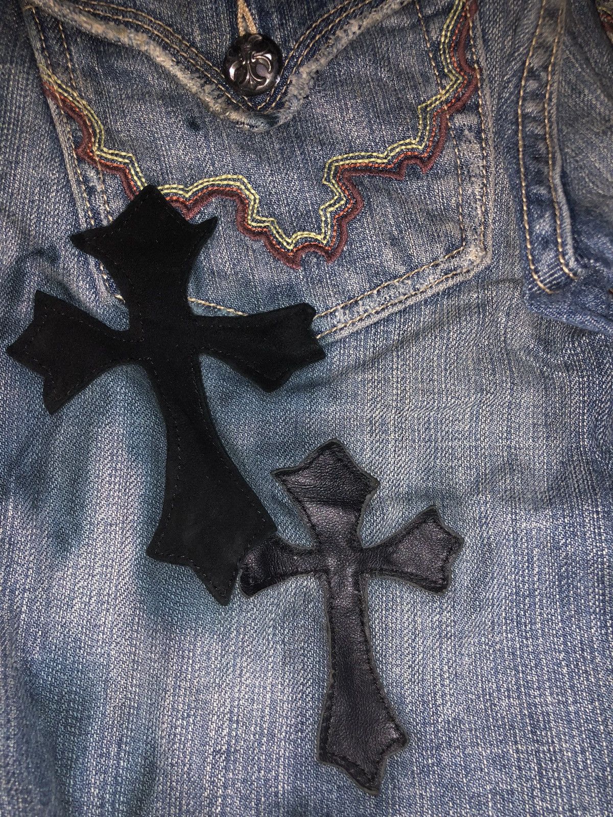 Designer × Japanese Brand × Miss Me Vintage Miss Me Denim Jeans Leather Cross Patches Size 28" / US 6 / IT 42 - 13 Thumbnail