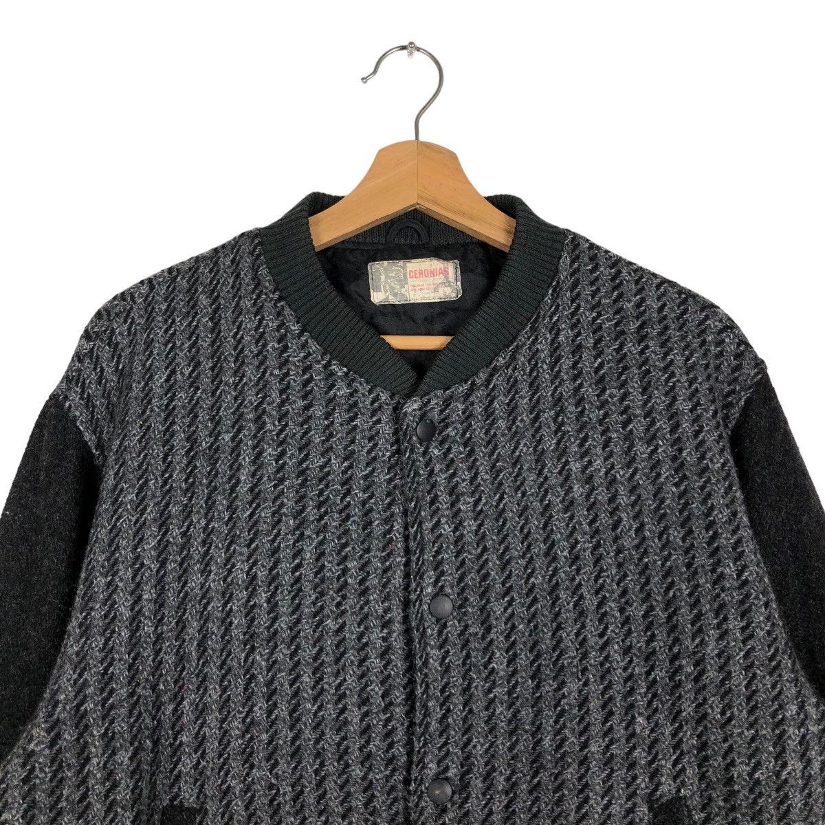 Japanese Brand 🔥Issey Miyake Ceronias Bomber Jacket Herringbone Wool Size US L / EU 52-54 / 3 - 3 Thumbnail