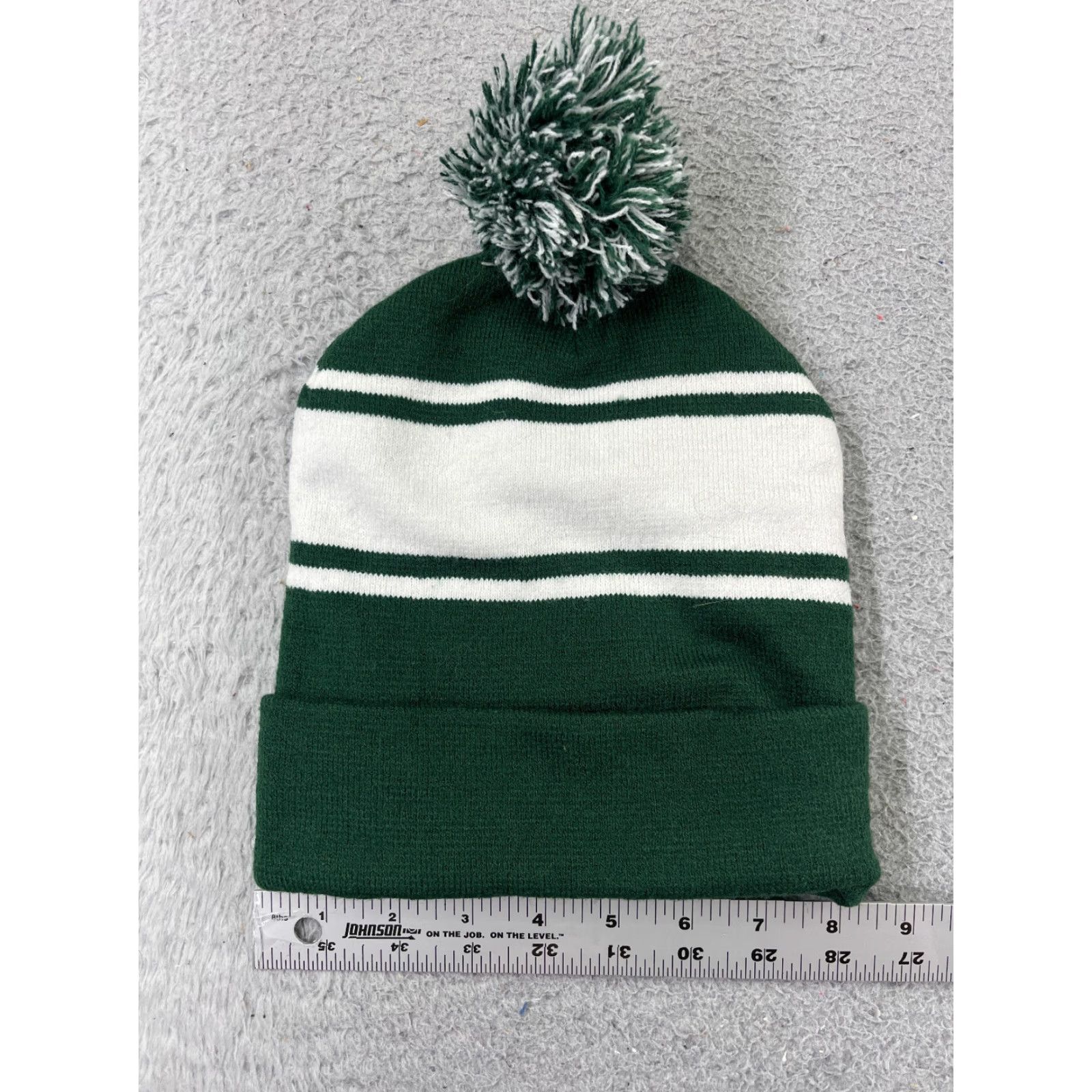 Vintage Utah Valley University Beanie Toque Adult One Size Green Pom Knit Cotton Blend Hat Beanie Unbranded Unisex Adults Size ONE SIZE - 4 Thumbnail