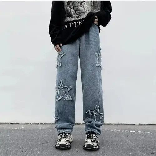 Jean × Vintage Stars Towel Embroidery Baggy Men Jeans Size US 32 / EU 48 - 4 Thumbnail