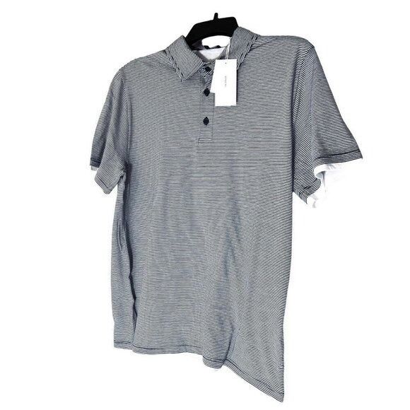 Vince Vince Mens Blue Striped Short Sleeve Layer Collared Button P Size US XL / EU 56 / 4 - 4 Thumbnail