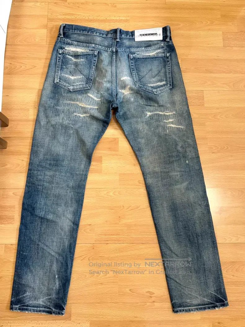 Neighborhood Neighborhood size L Ripped Destroyed Scratch Denim Jeans Size US 27 - 2 Thumbnail