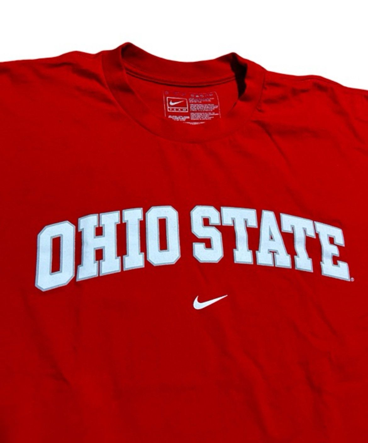 Nike Ohio State Buckeyes Nike Center Swoosh Red T-Shirt Size US XL / EU 56 / 4 - 2 Thumbnail