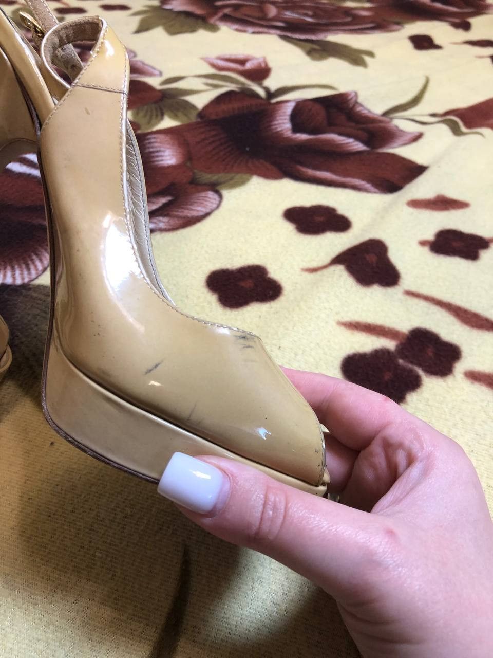 Jimmy Choo Jimmy Choo Womens Patent Leather Peep Toe Heel Pumps Size US 5 / IT 35 - 10 Thumbnail