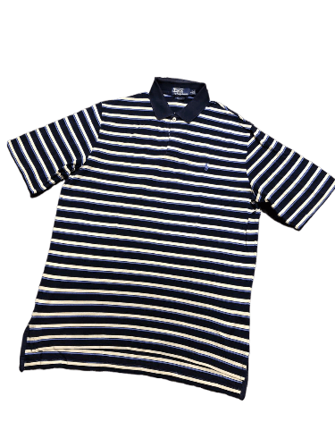 Polo Ralph Lauren Vintage Polo Ralph Lauren Striped Golf Fit Polo Size L Size US L / EU 52-54 / 3 - 1 Thumbnail
