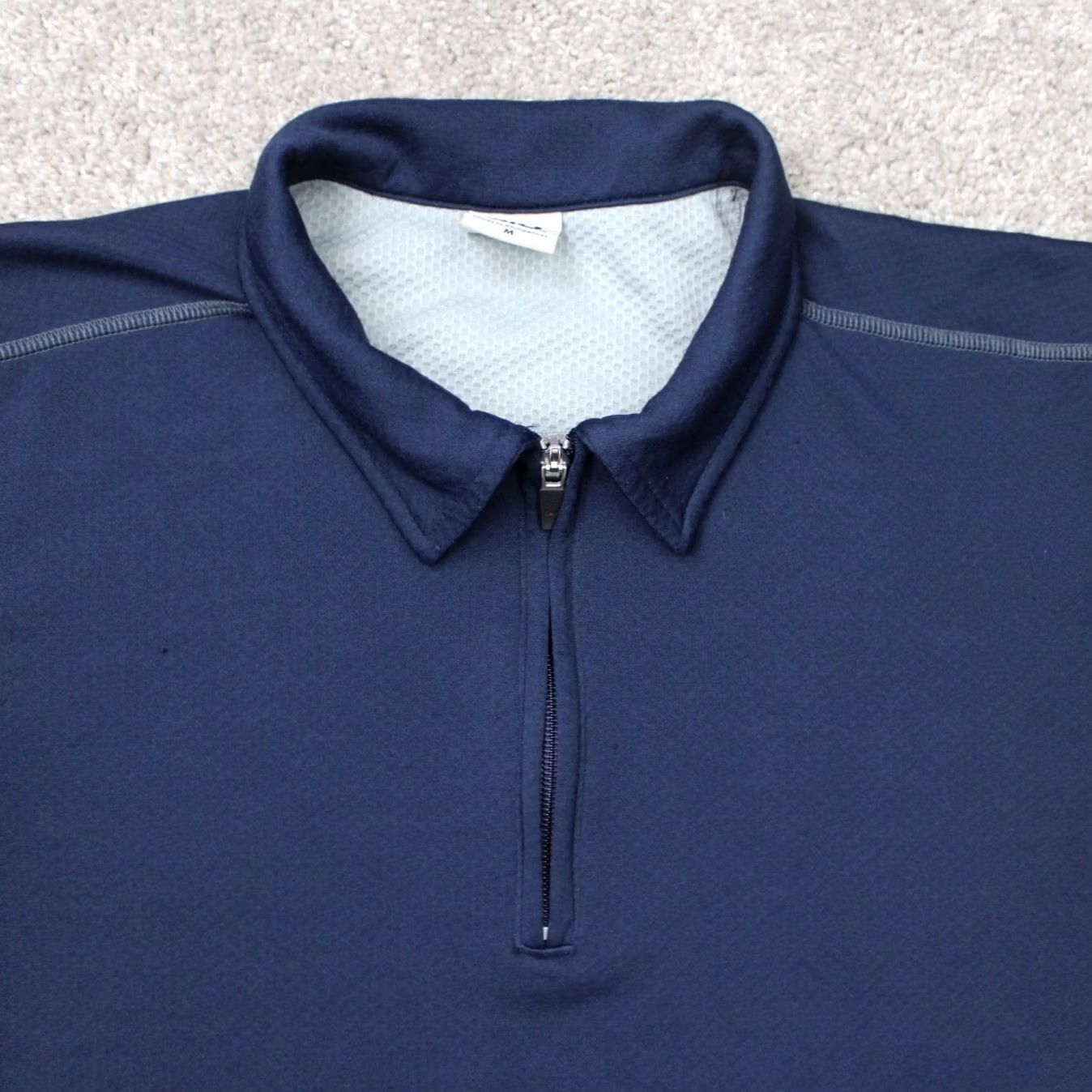 Alo Alo Polo Shirt Mens Medium Blue Short Sleeve 1/4 Zip Performance Golf Shirt Size US M / EU 48-50 / 2 - 3 Thumbnail