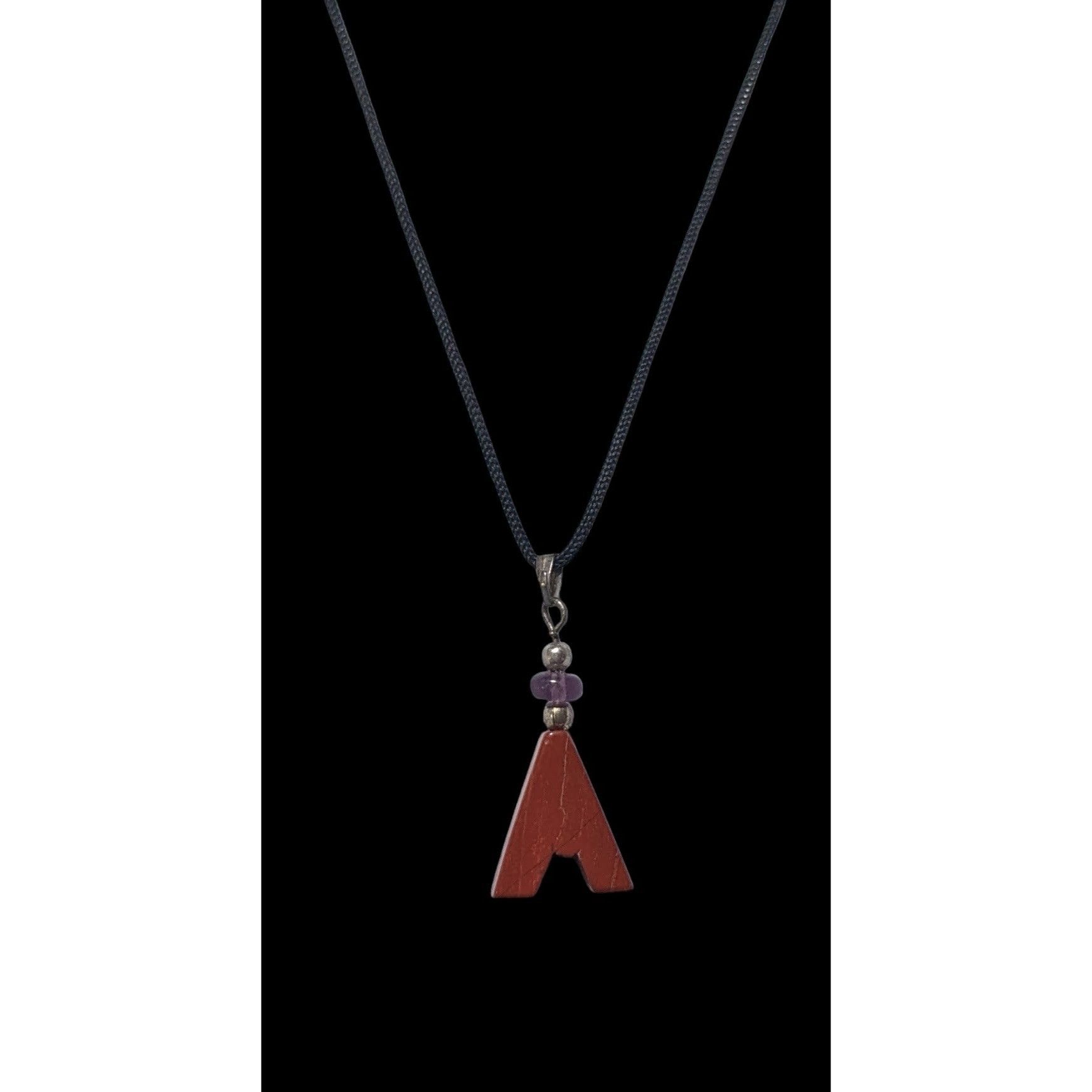 Other Red Jasper Minimalist Letter A Initial Necklace Size ONE SIZE - 1 Thumbnail