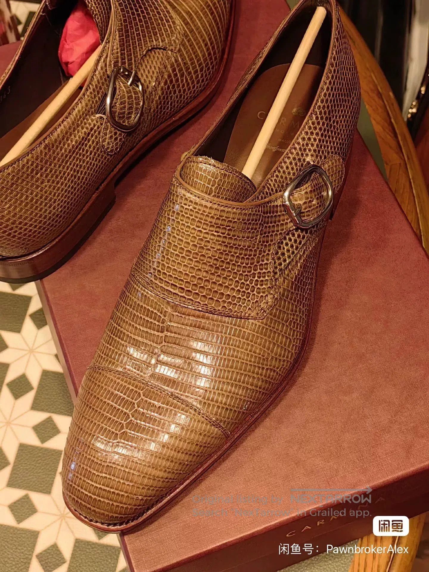 Carmina Carmina Lizard Skin Single Monk. Size US 9.5 / EU 42-43 - 3 Thumbnail