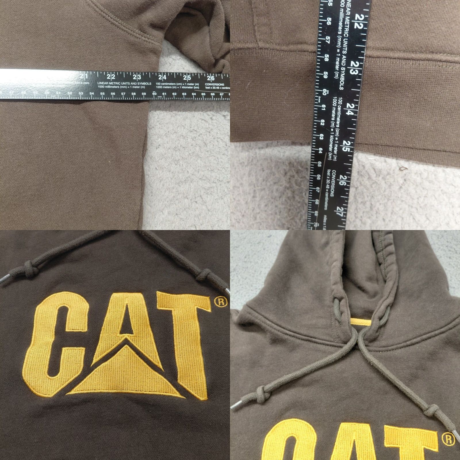 Vintage VINTAGE Caterpillar CAT Hoodie Men's Large Brown/Yellow Logo Pullover Long Sleeve Size US L / EU 52-54 / 3 - 8 Thumbnail
