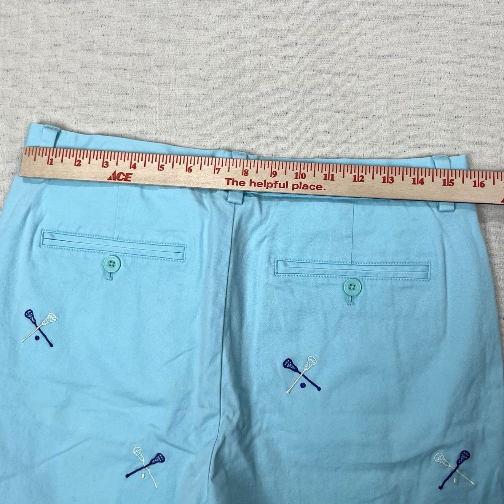 Vineyard Vines Vineyard Vines Men’s Stretch Breaker Shorts Blue Lacrosse All Over Print Size 31 Mens Beach Sports Preppy 90s? Size US 31 - 4 Thumbnail