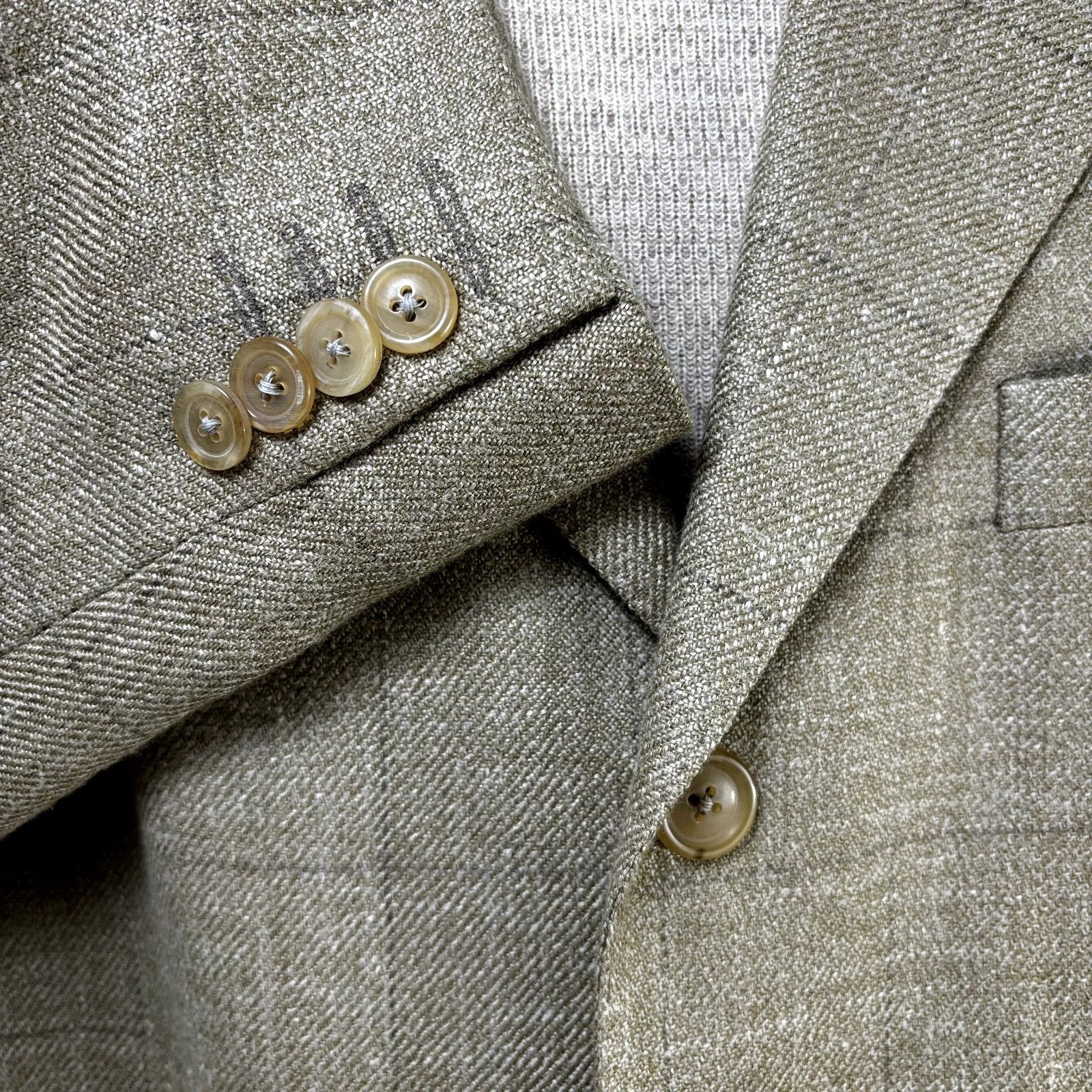 Carolina Herrera Carolina Herrera Sport Coat Blazer Jacket Tan Windowpane Sof Size 46R - 5 Thumbnail