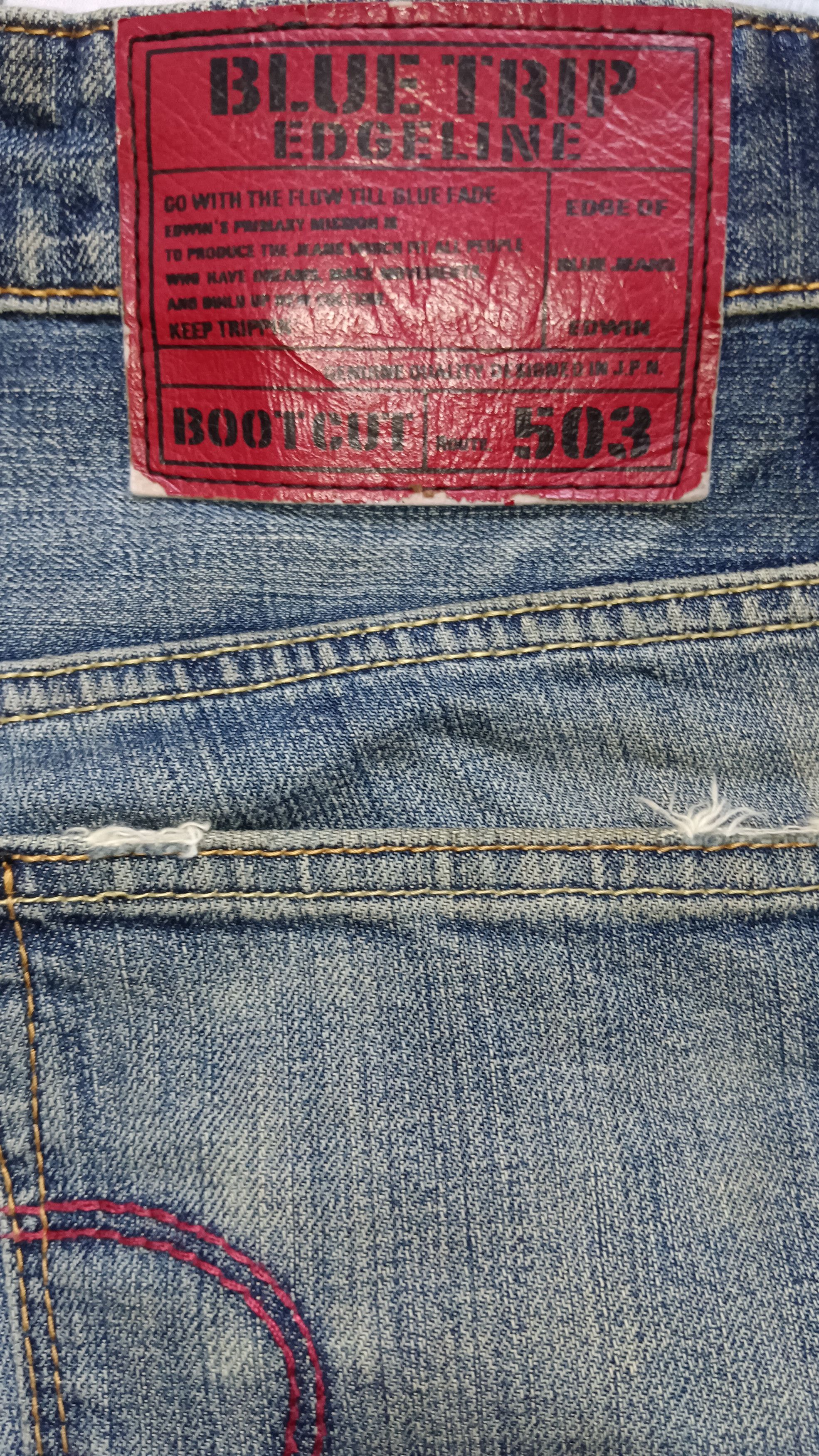 Edwin Edwin Distressed Mudwash Bootcut Denim Size US 33 - 14 Thumbnail