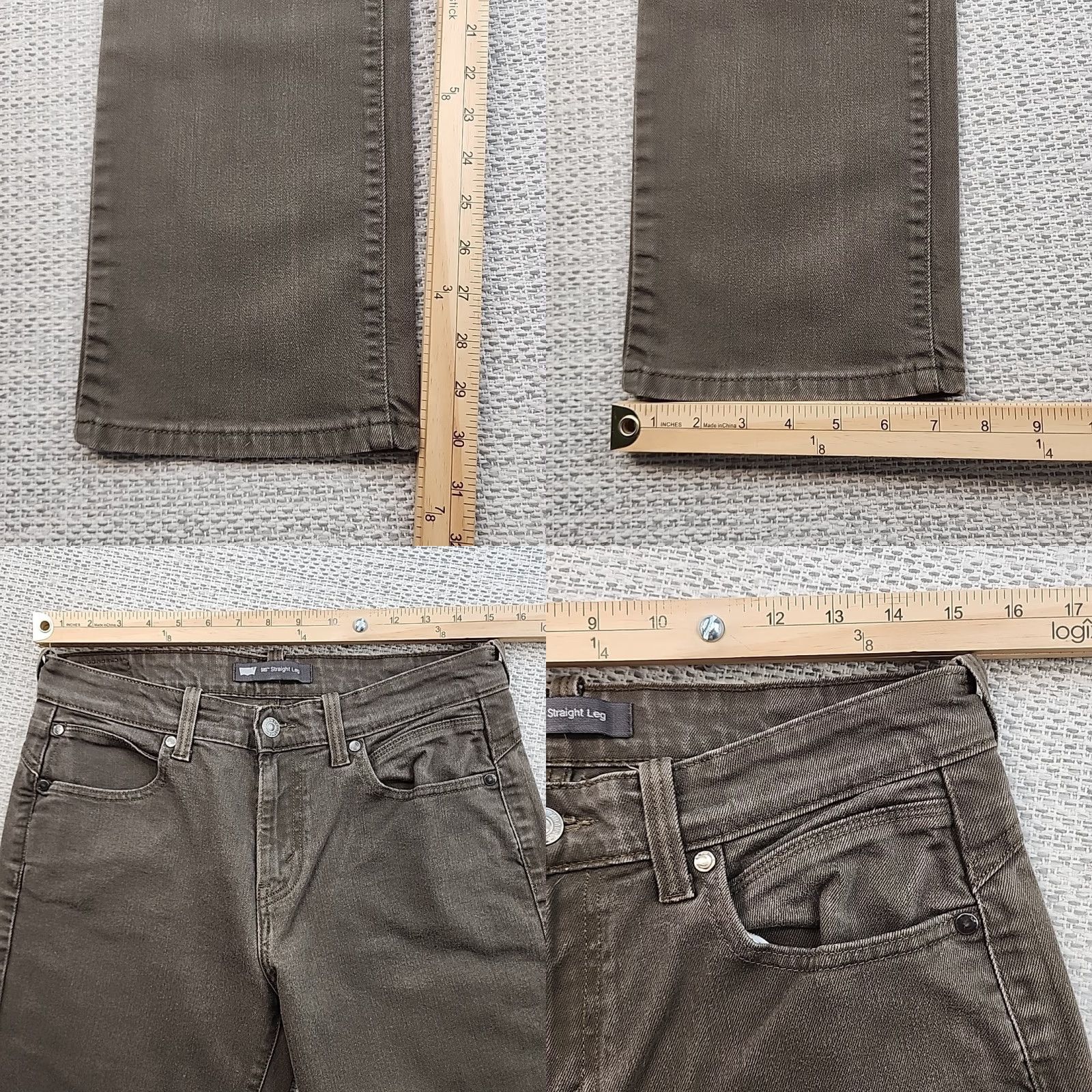 Levi's Levi's Jeans Womens 8M 29x32 Green 505 Straight Leg Denim 5-Pocket Zip Fly - City USA 90s Mens? Size 30" / US 8 / IT 44 - 8 Thumbnail