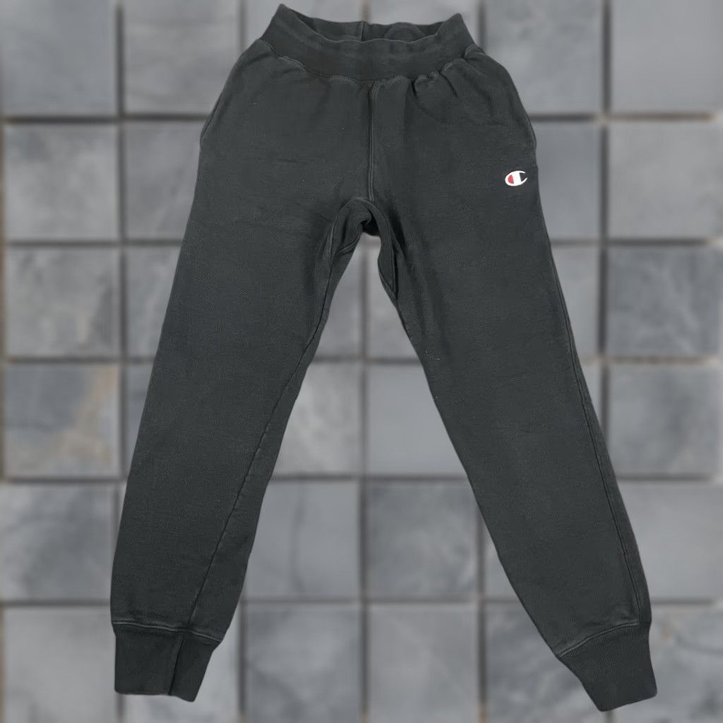 Champion Champion Sweatpants Adult Small Black Casual Distressed Tapered S Regular Men Pull On Size US 29 - 1 Thumbnail