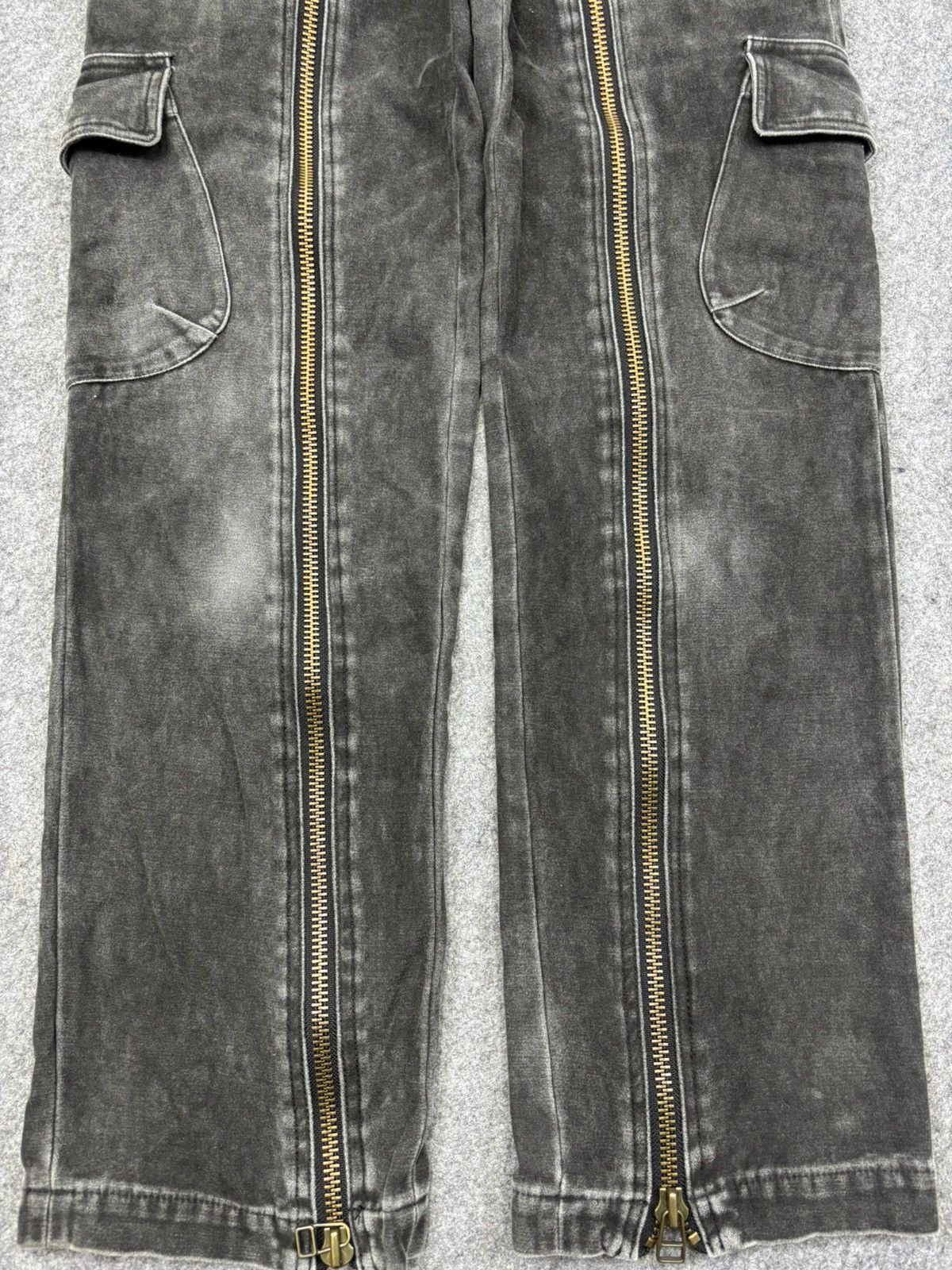 Japanese Brand Mala Vita Full Zipper Up Black Wash Multipockets Pant F825 Size US 32 / EU 48 - 4 Thumbnail