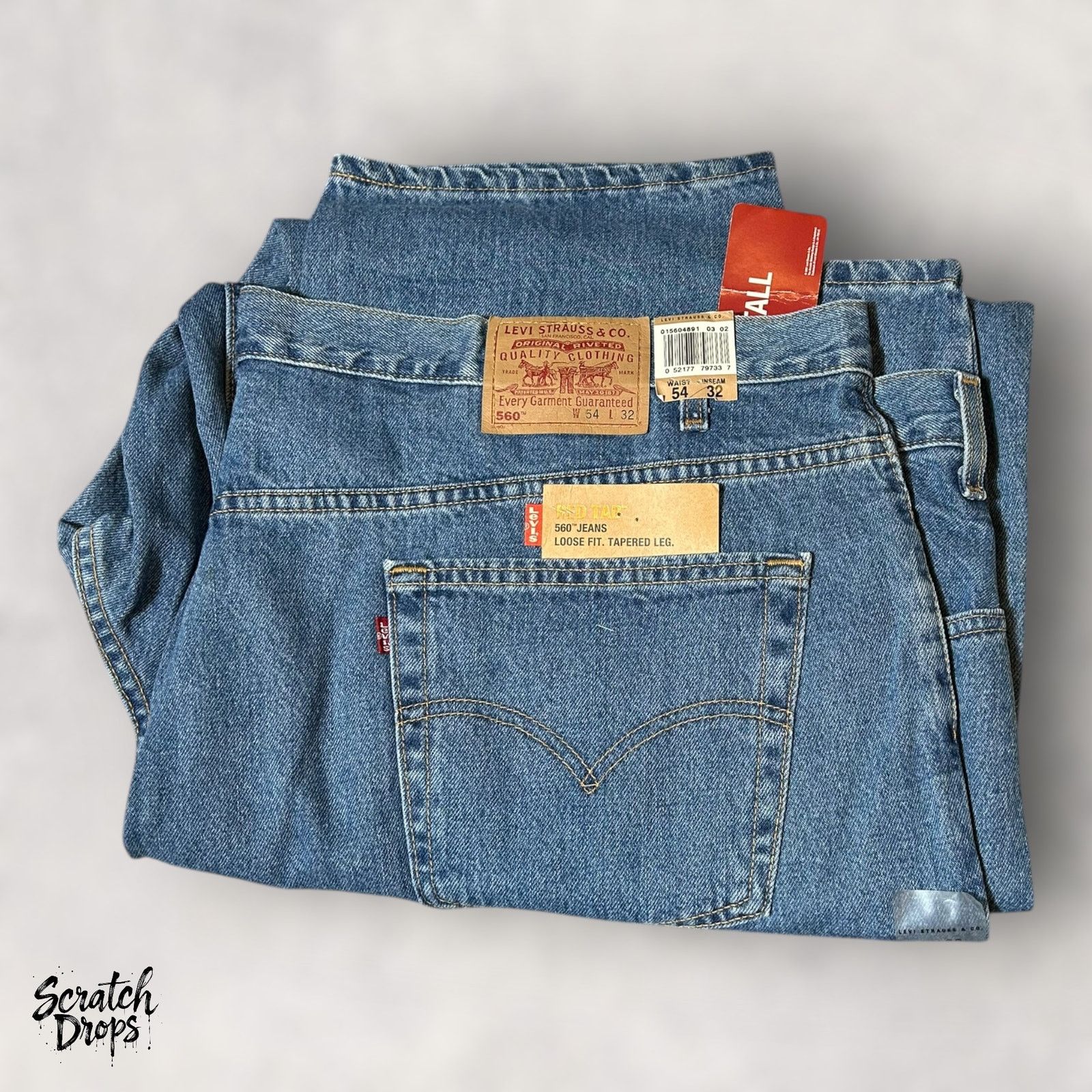 Levi's Men's 560 Loose Fit Tapered Leg Jeans W54 L32 Classic