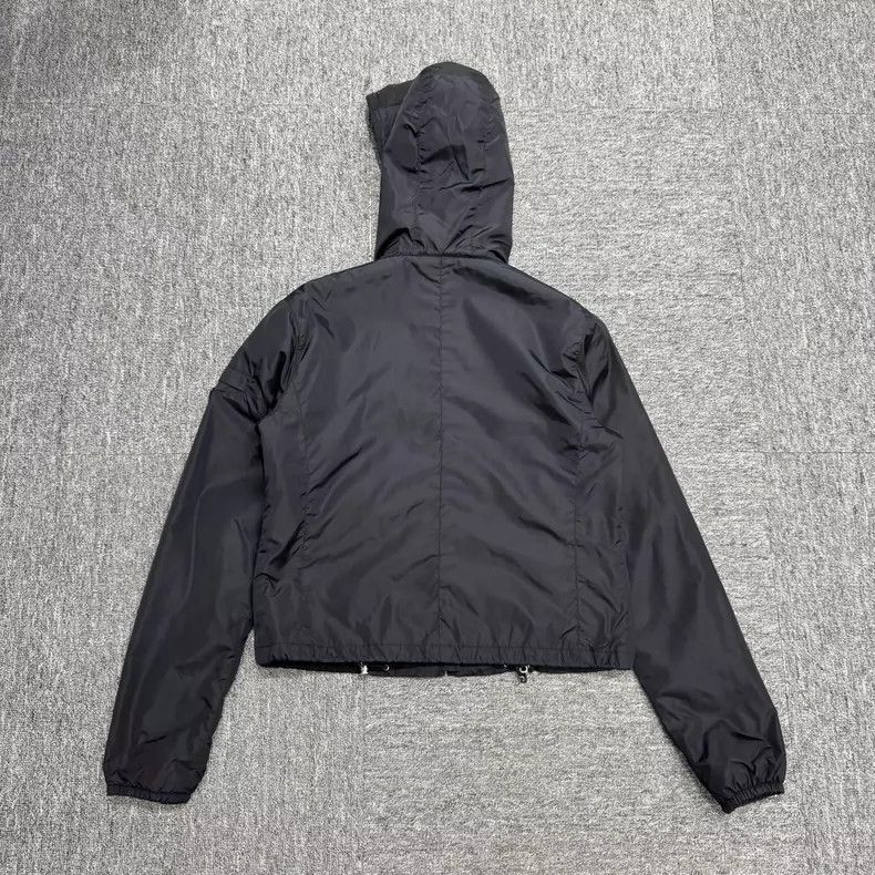 Prada Prada Black windbreaker with metal triangle label jacket 2 Size US XXS / EU 40 - 2 Thumbnail