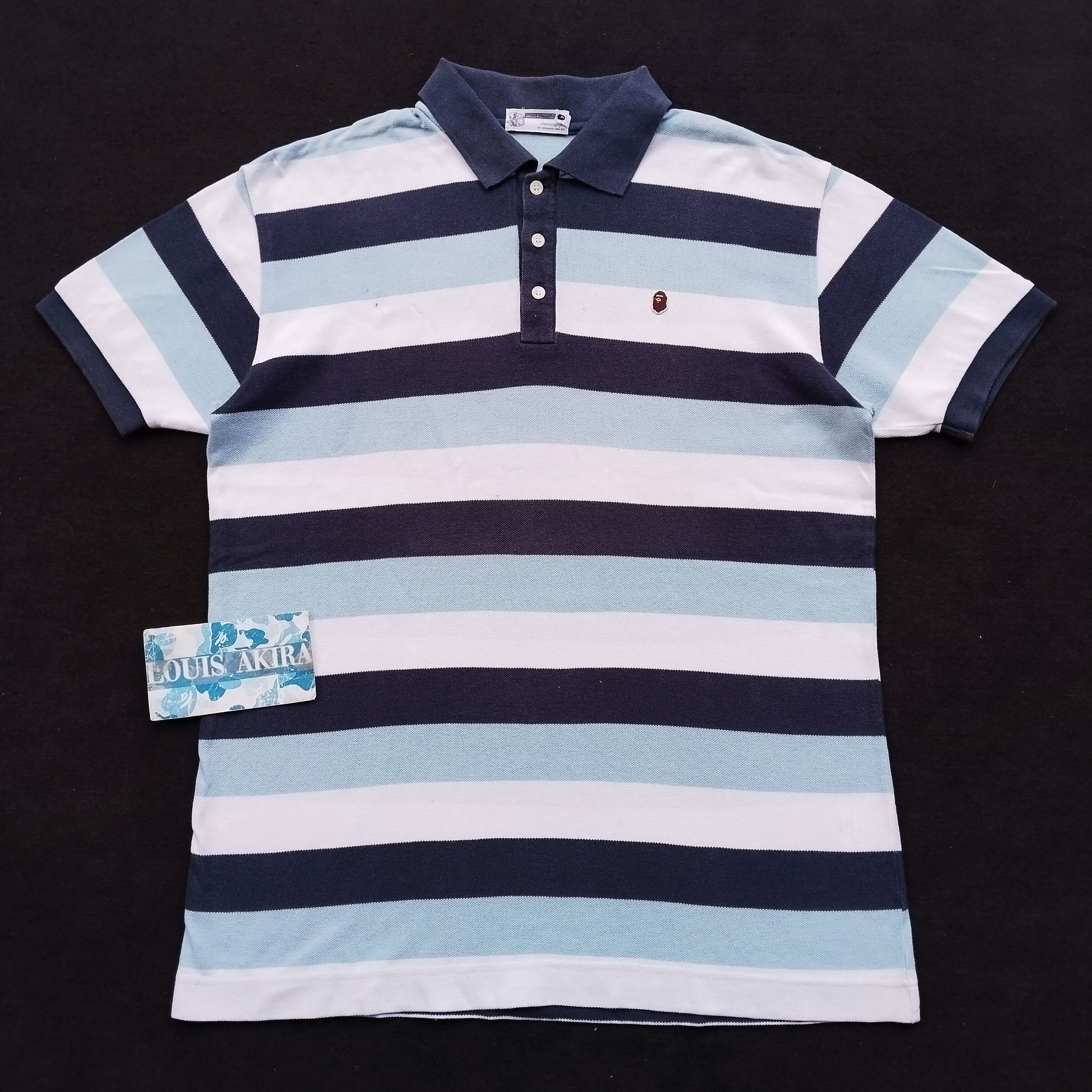 Bape Vintage Striped Polo Size US L / EU 52-54 / 3 - 1 Thumbnail