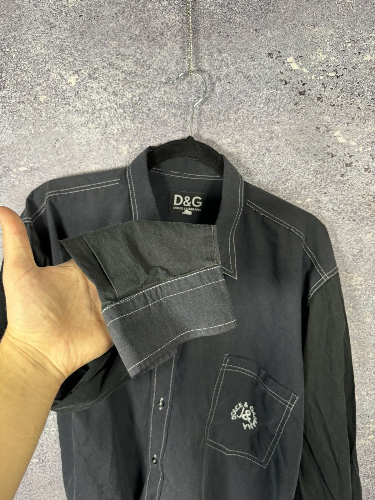 Dolce & Gabbana × Vintage Vintage Dolce Gabbana Shirt Black/Blue Top Woman Large Size L / US 10 / IT 46 - 9 Thumbnail