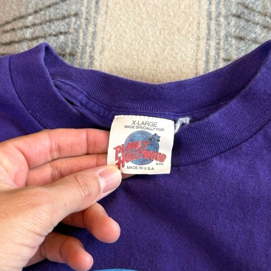 Planet Hollywood VINTAGE Planet Hollywood Reno Shirt XL Purple Made In USA 90s Mens Short Sleeve Size US XL / EU 56 / 4 - 3 Thumbnail