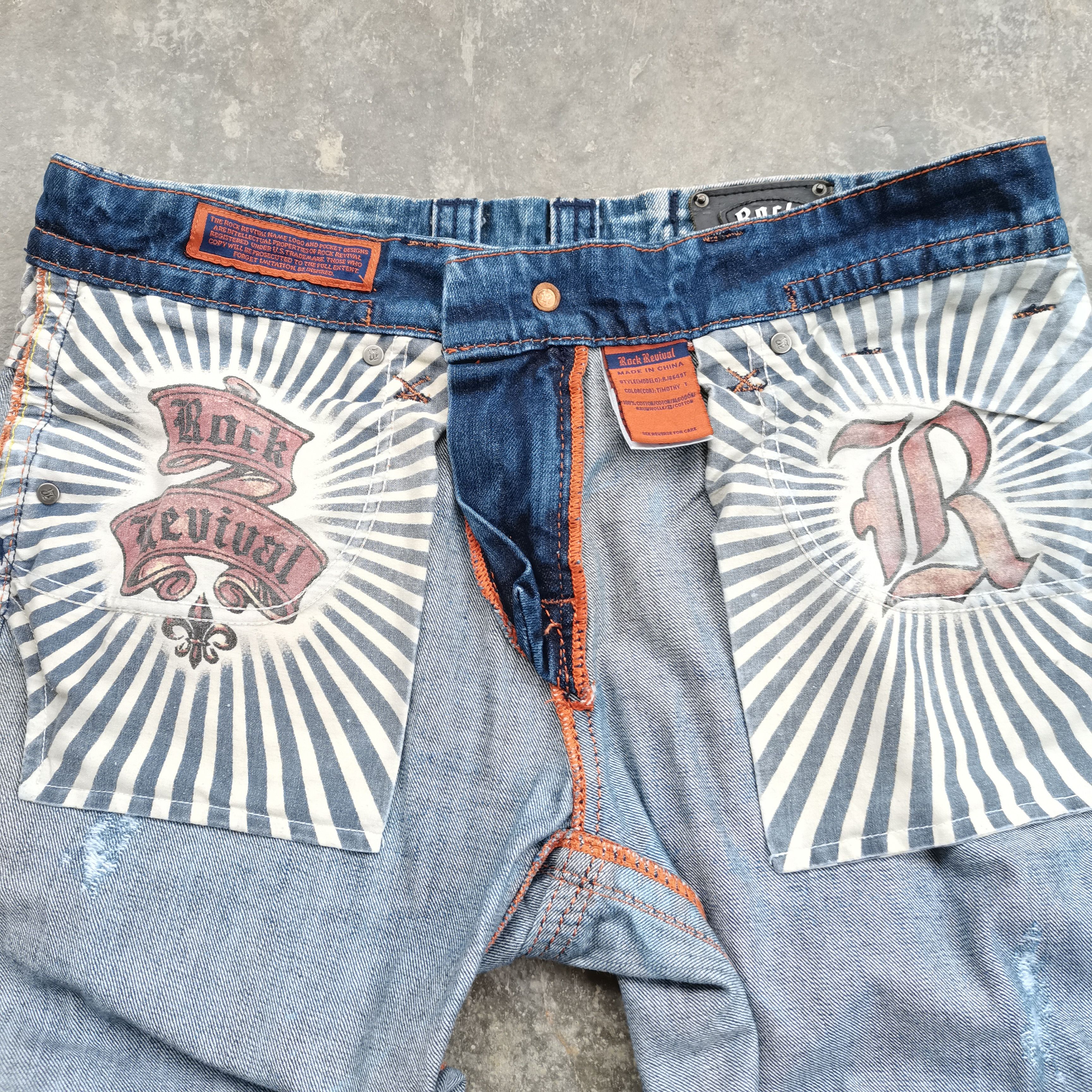 Rock Revival Vintage ROCK REVIVAL Timothy Straight Cyberpunk Skater Jeans Size US 33 - 7 Thumbnail