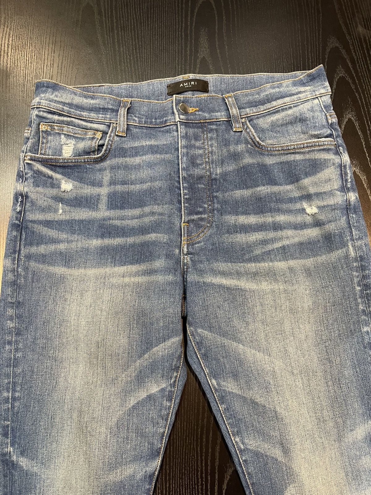 Amiri Size 34 - Amiri Plain Blue Honeycomb Denim Retail $1,090 Size US 34 / EU 50 - 2 Thumbnail