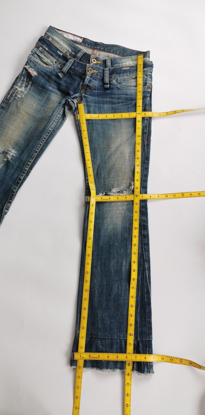Japanese Brand Queen Of Sanctuary Bootcut Distressed Jeans Size 29" - 12 Thumbnail