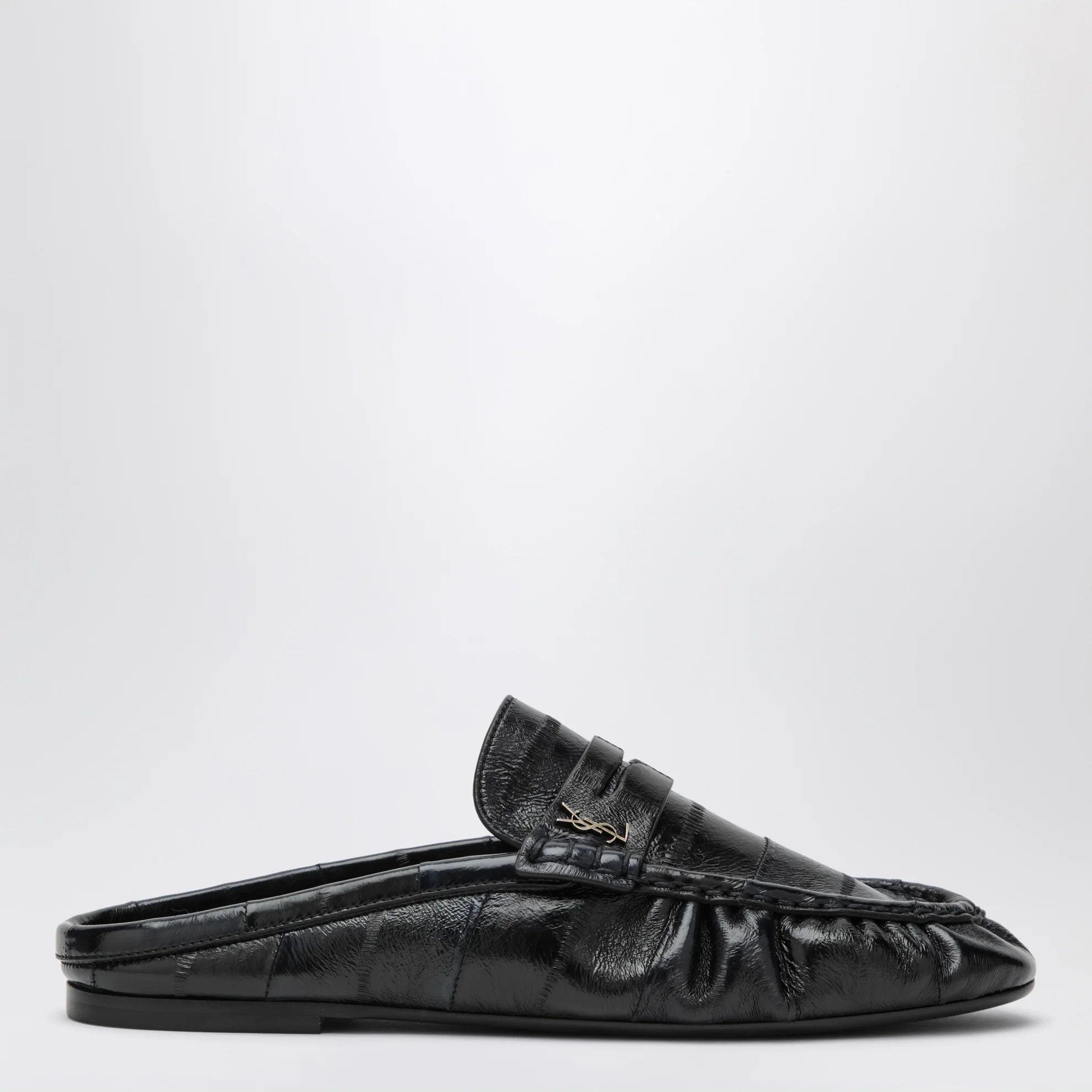 Saint Laurent Paris o1d2blof0526 Leather Loafers Mules in Black Size US 7.5 / IT 37.5 - 1 Thumbnail