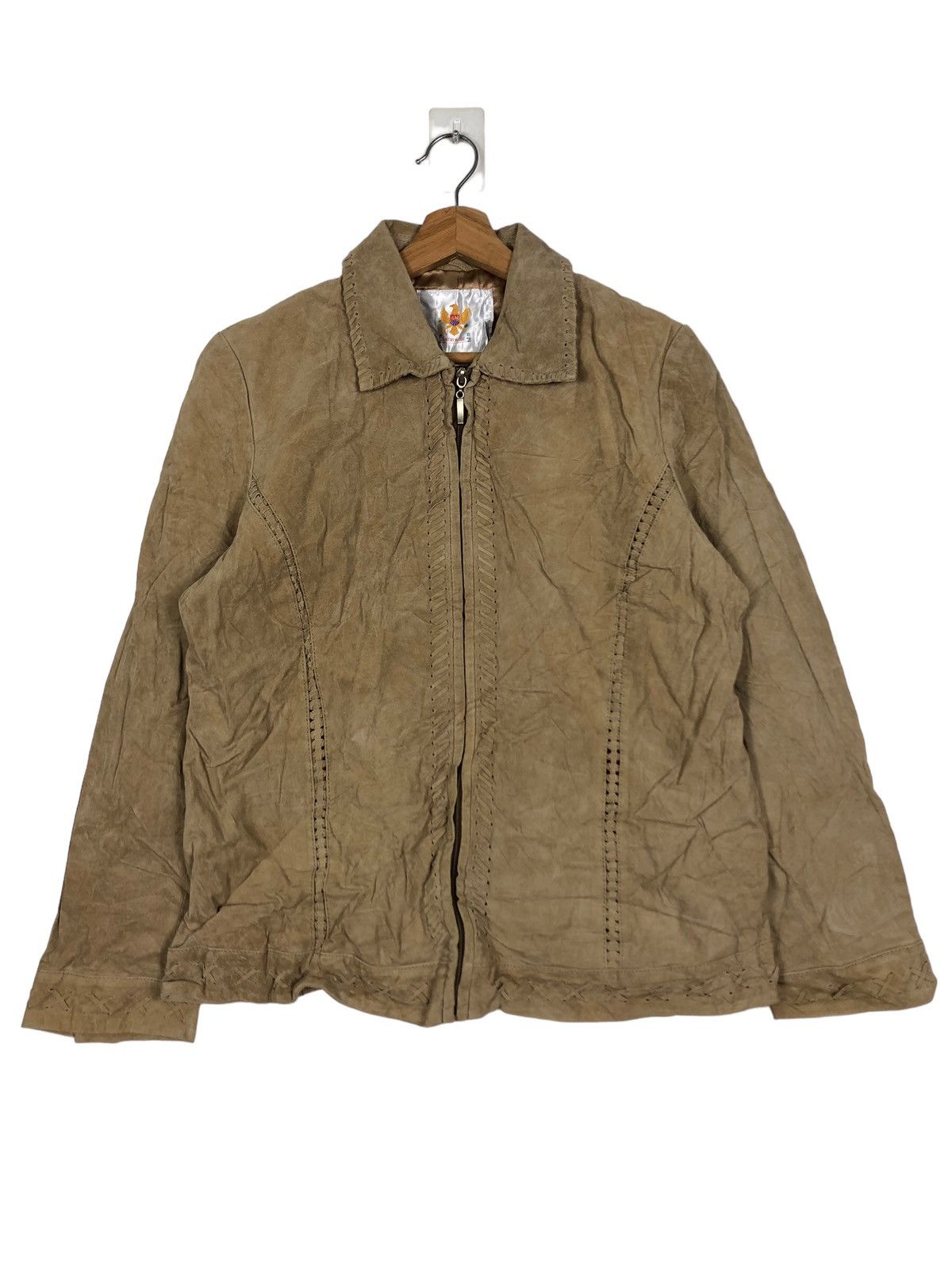 Genuine Leather 🔥Rare 90’s Leather Jacket Cowboy Design Ameri Design Japan Size US L / EU 52-54 / 3 - 1 Thumbnail