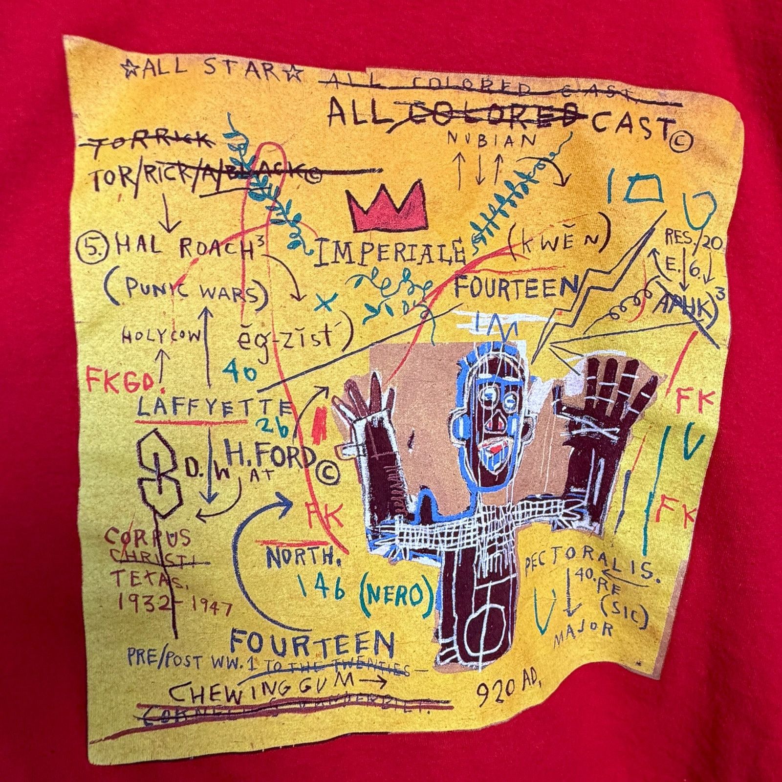 Other Jean-Michel BASQUIAT Long Sleeve Graffiti Cropped T-Shirt Size M / US 6-8 / IT 42-44 - 3 Thumbnail