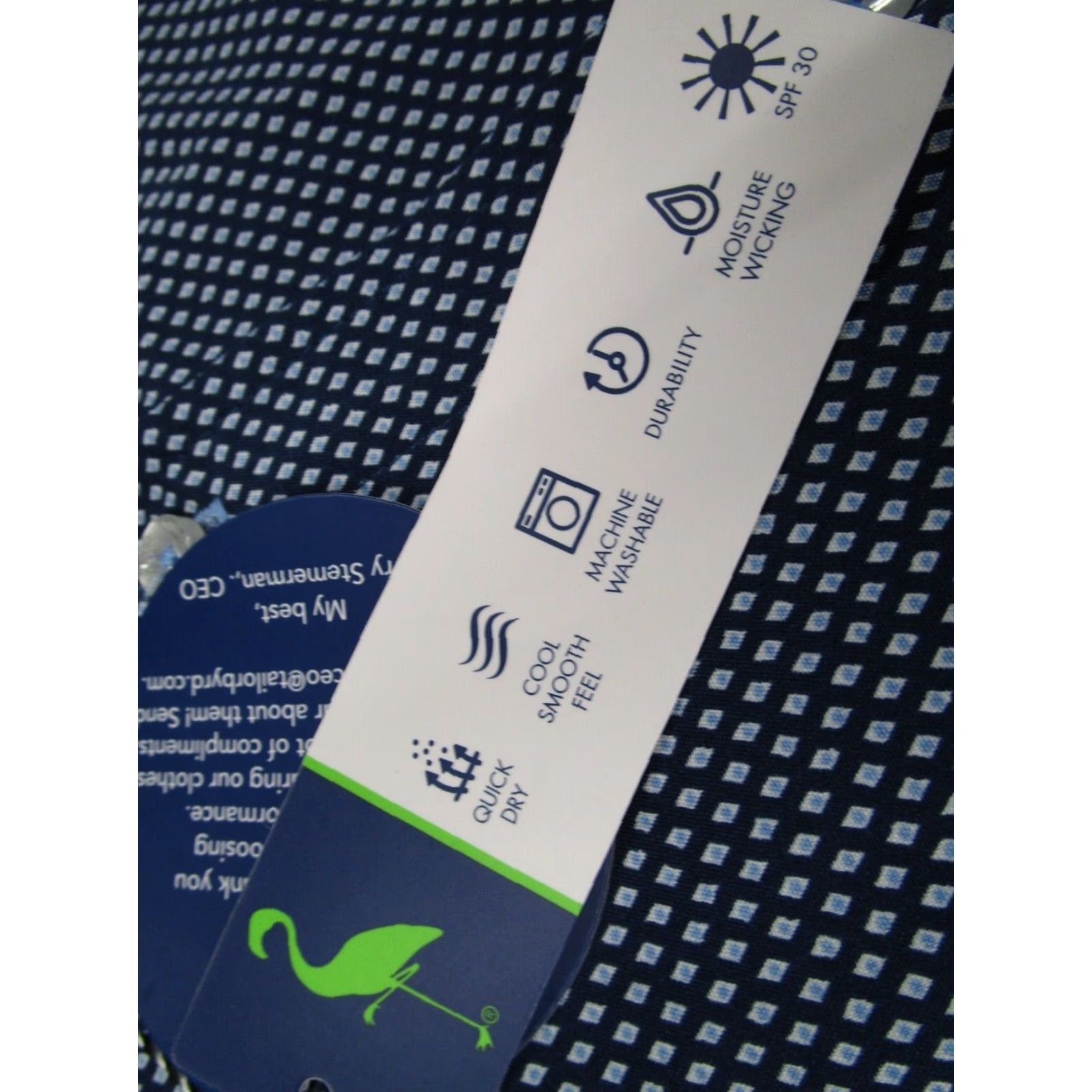 Tailorbyrd TAILORBYRD Shirt Mens 2XB Blue Button Up Performance Long Sleeve Work SPF 30 Size US XXL / EU 58 / 5 - 5 Thumbnail