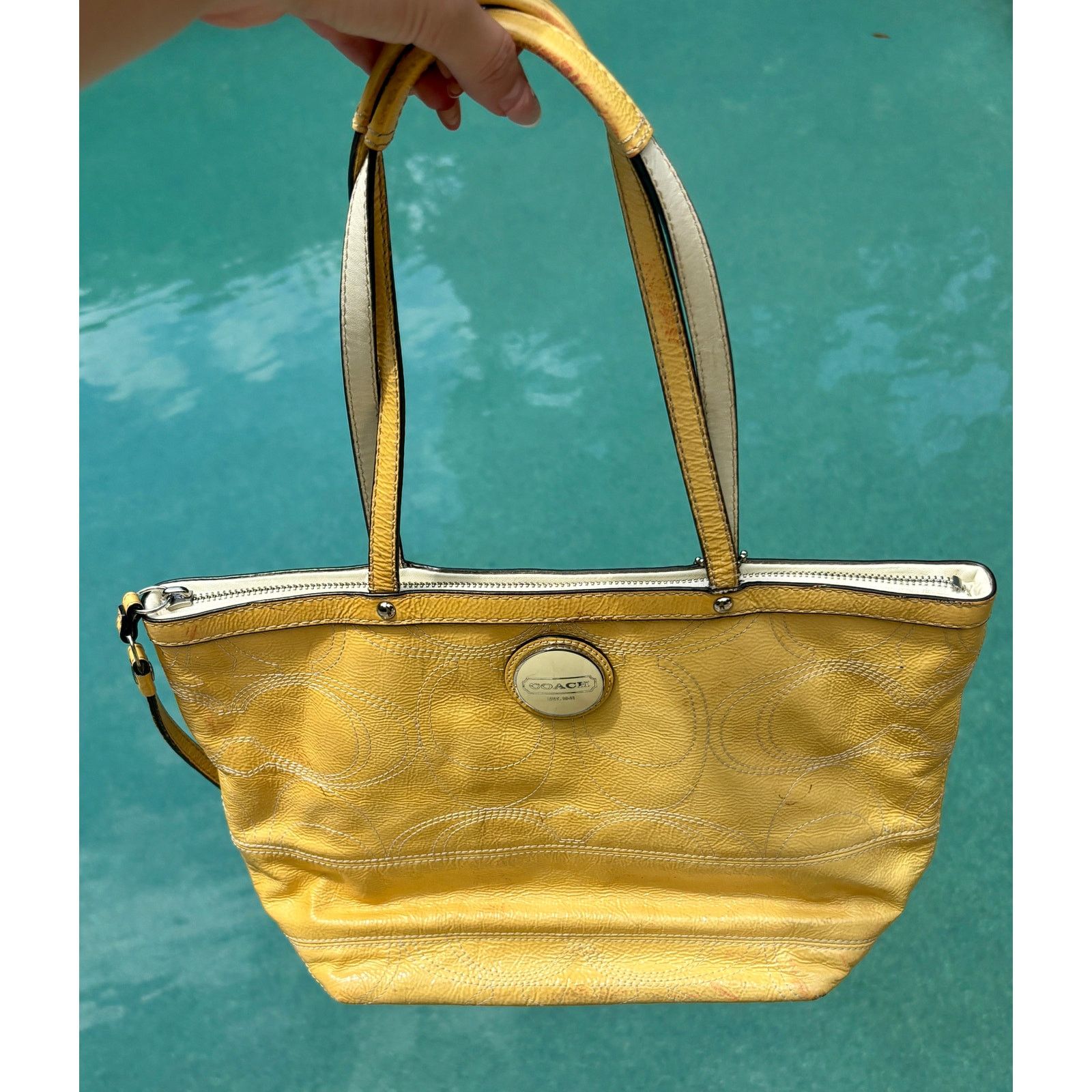 Coach Yellow Patent Vintage Coach Small Totebag Size ONE SIZE - 1 Thumbnail